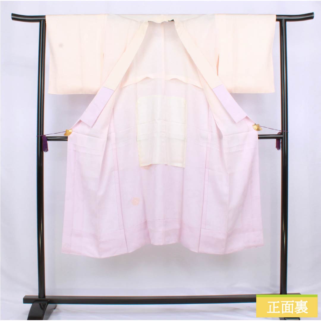 長襦袢 正絹 Sランク 身丈125.5cm 裄丈61.5cm 単衣 乙女色(おとめいろ) 白藤色(しらふじいろ) ちりめん地 梅 グラデーション系 1129000812399