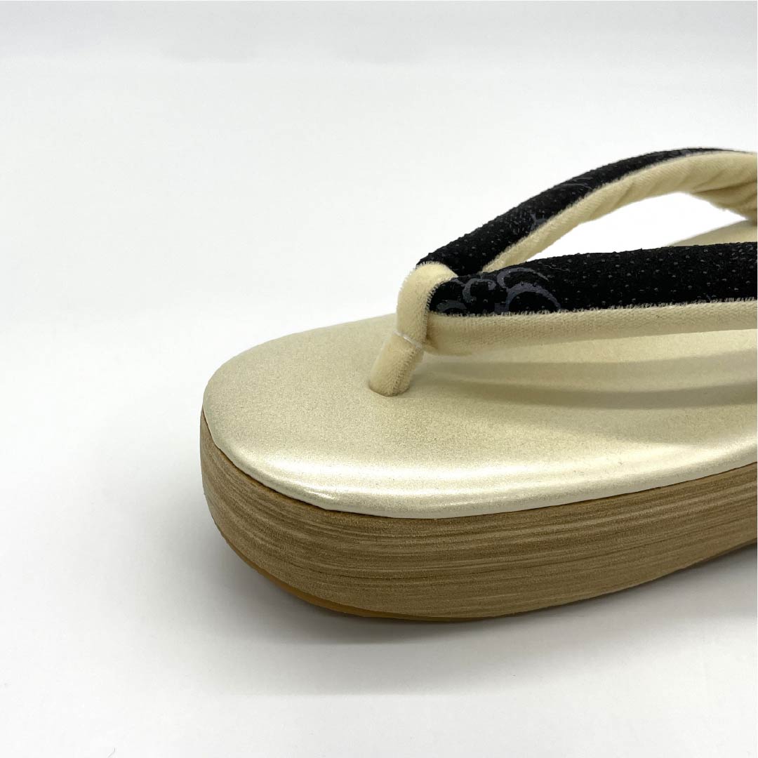 (Like New) Zori Sandals, Synthetic Leather, New Condition, Casual, Kabuki Style, EVA, Length 23.5cm, Size M, Cream, Item Number 1122001461315