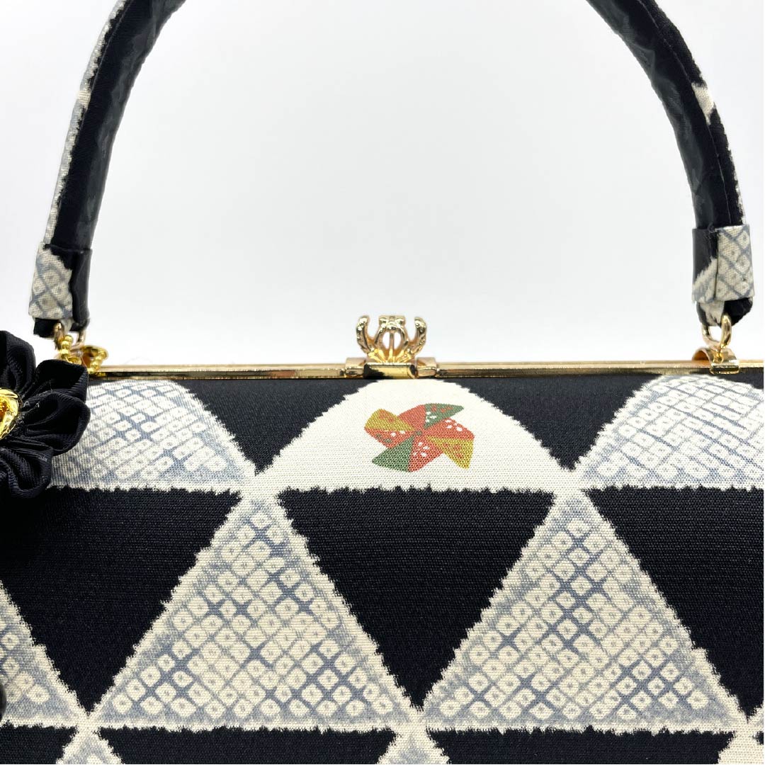 和装バック カジュアル 黒色(くろいろ) 鱗 だるま 風車 黒系 NEWランク 113900034110