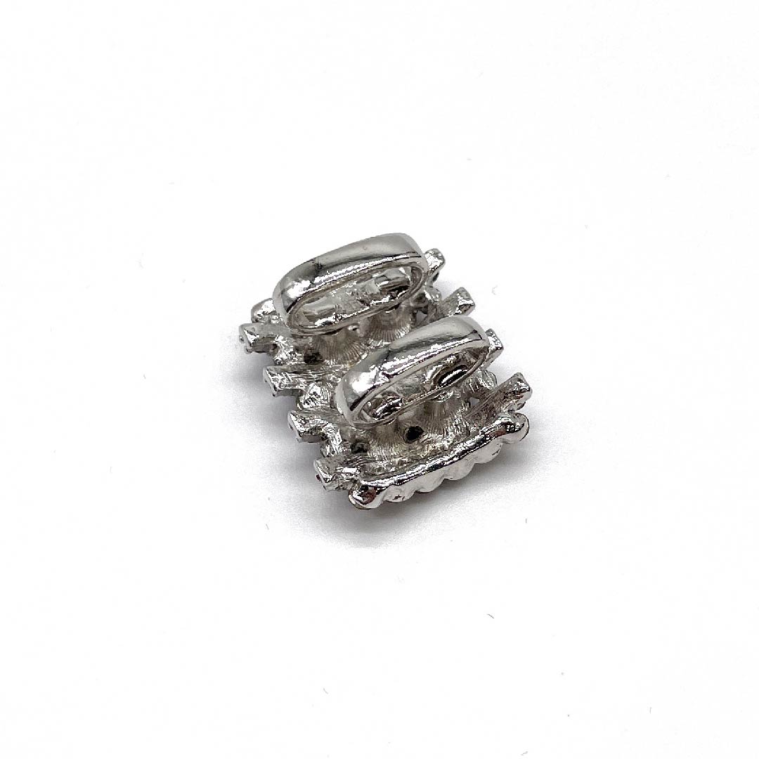(New old stock) Obi clasp, glass, casual, Swarovski, rectangular, striped, length approx. 2cm, width approx. 2.5cm, S rank, pink, 1137001112913