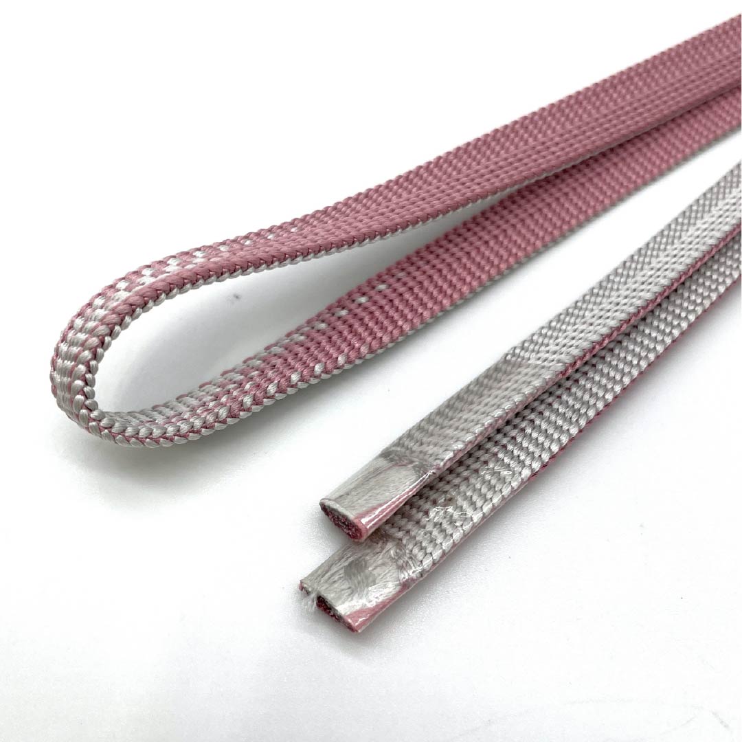 帯締め 正絹 Sランク 三分紐 薄墨色(うすずみいろ) 積紅色(せきこういろ) 帯留め用 長さ約122cm 幅約0.8cm カジュアル グラデーション系 1135006012399