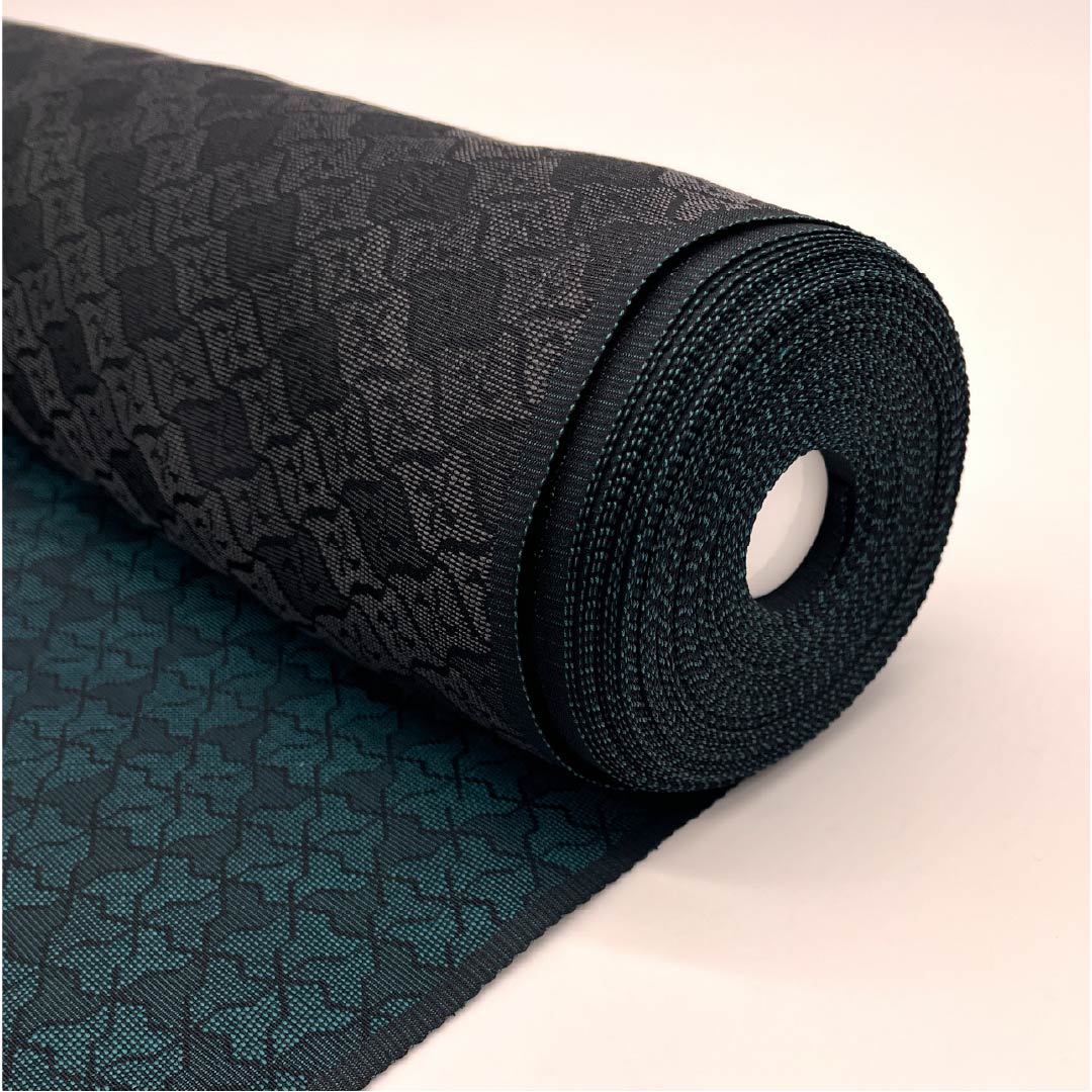 Fabric for kimono, pure silk, double-sided weave, Hokusai pattern, six-handed manji, new rank, green, 1130001141919