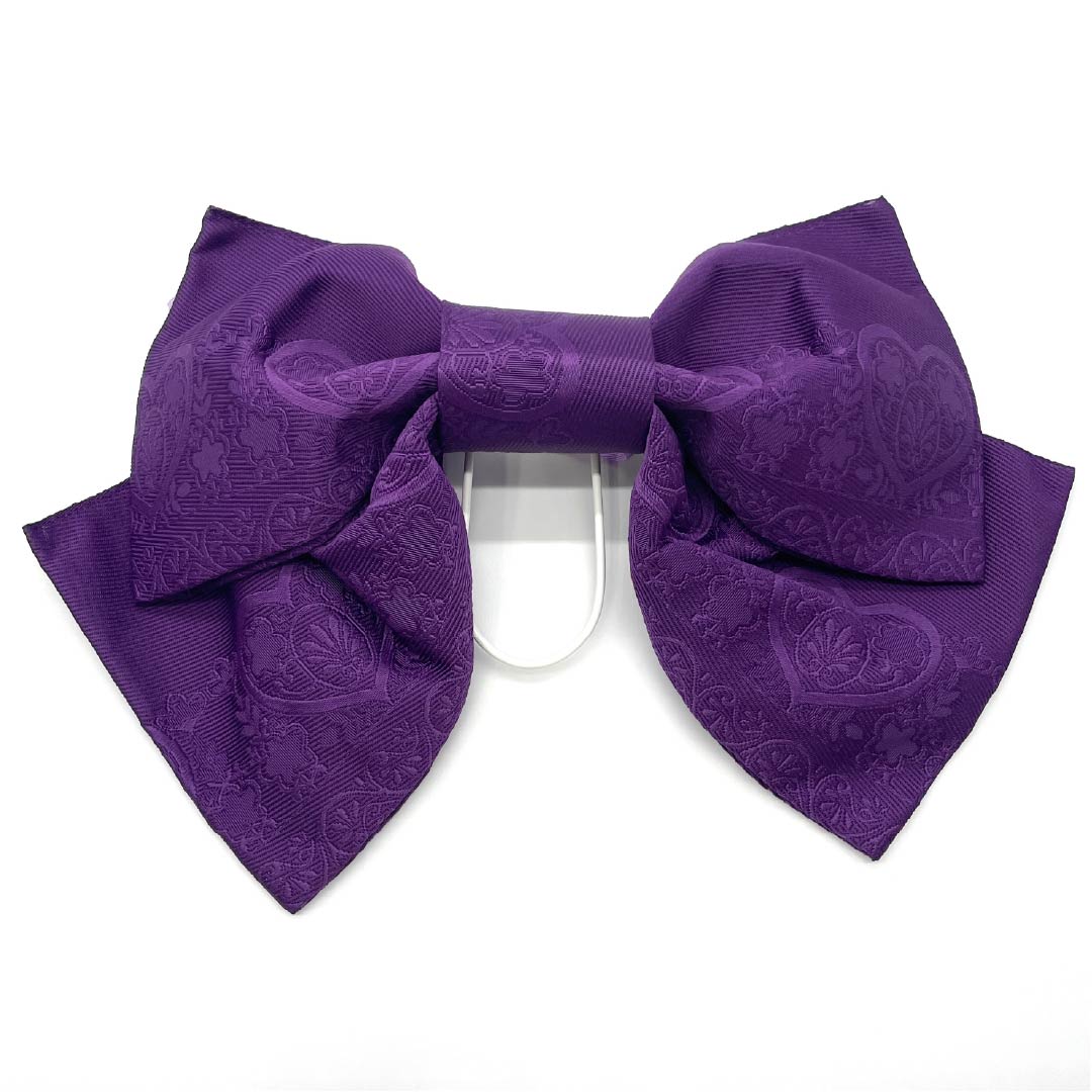 Ready-made obi, polyester, fake purple, heart and flower pattern, for yukata, S rank, purple, 1131000682920