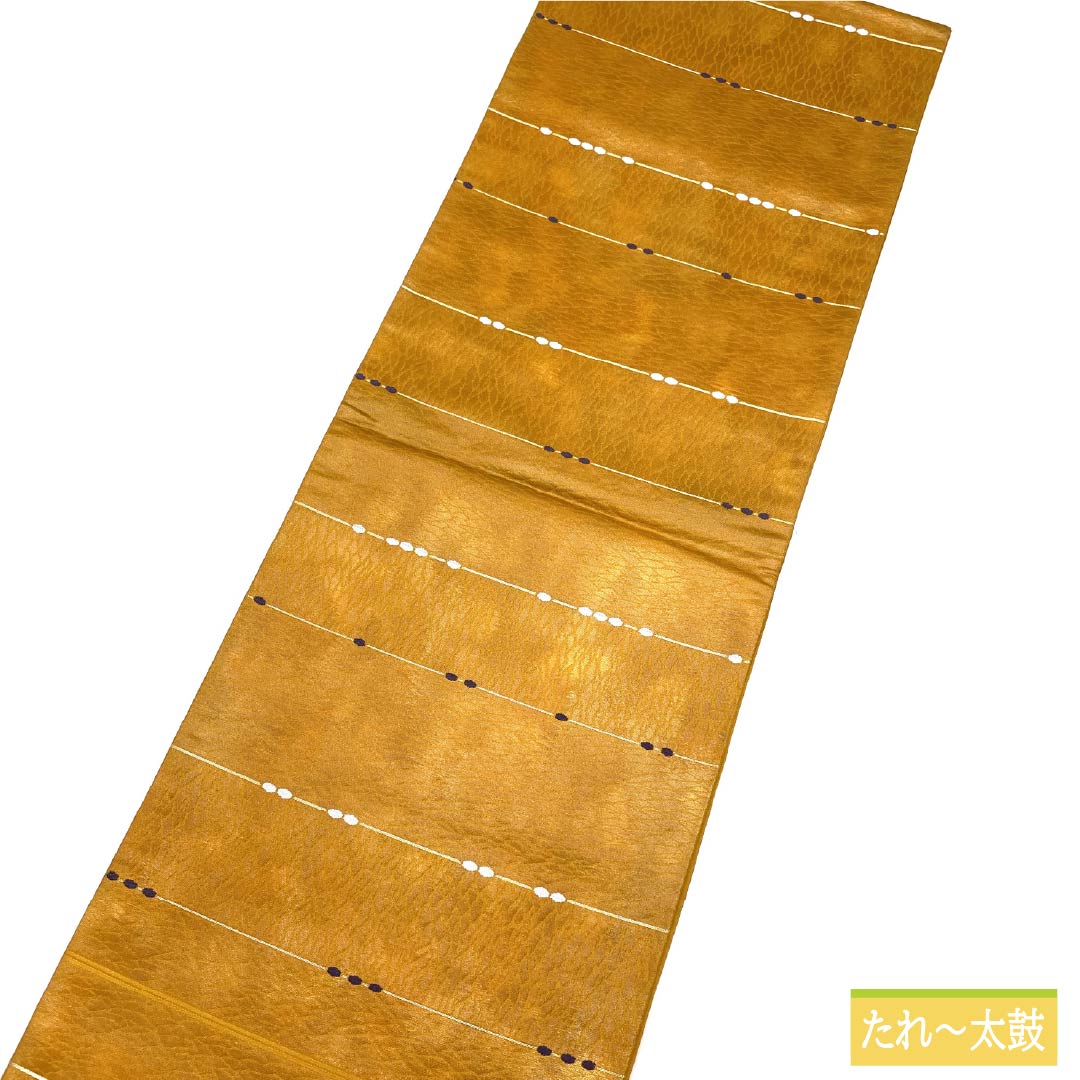 (Kyobukuro obi) Nagoya obi, genuine silk, A rank, fox color (light brown), Kyobukuro obi, abstract pattern, obi length 370cm, Rokutsu, semi-formal, brown family, 1124011363314, open tailoring