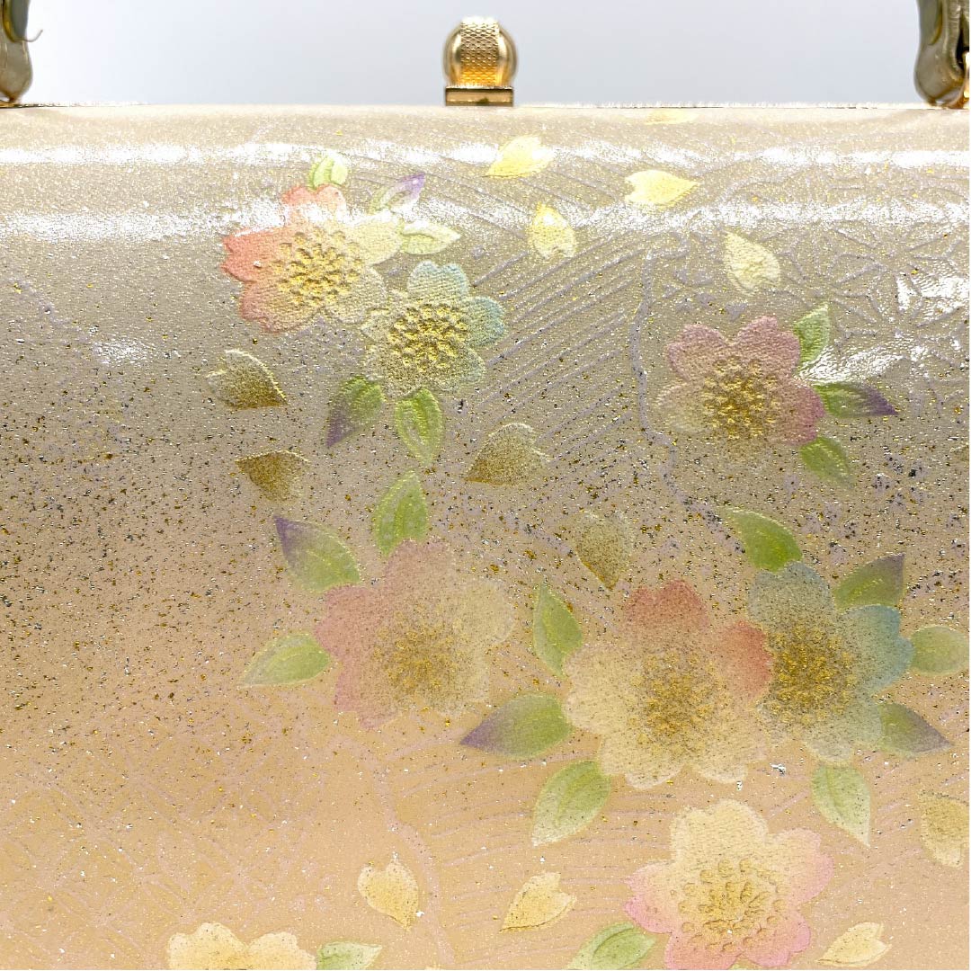 和装バック フォーマル 砥粉色(とのこいろ) 桜 花柄 ベージュ系 Aランク 113900018325