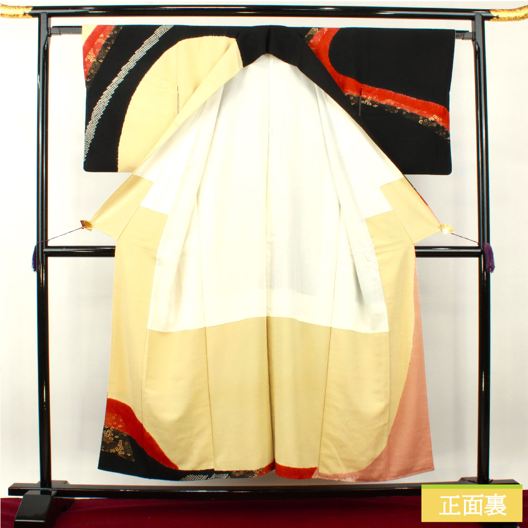 訪問着 正絹 袷 身丈153cm 裄丈62.5cm 部分絞り 吉祥文様 Aランク グラデーション系 1112003653299