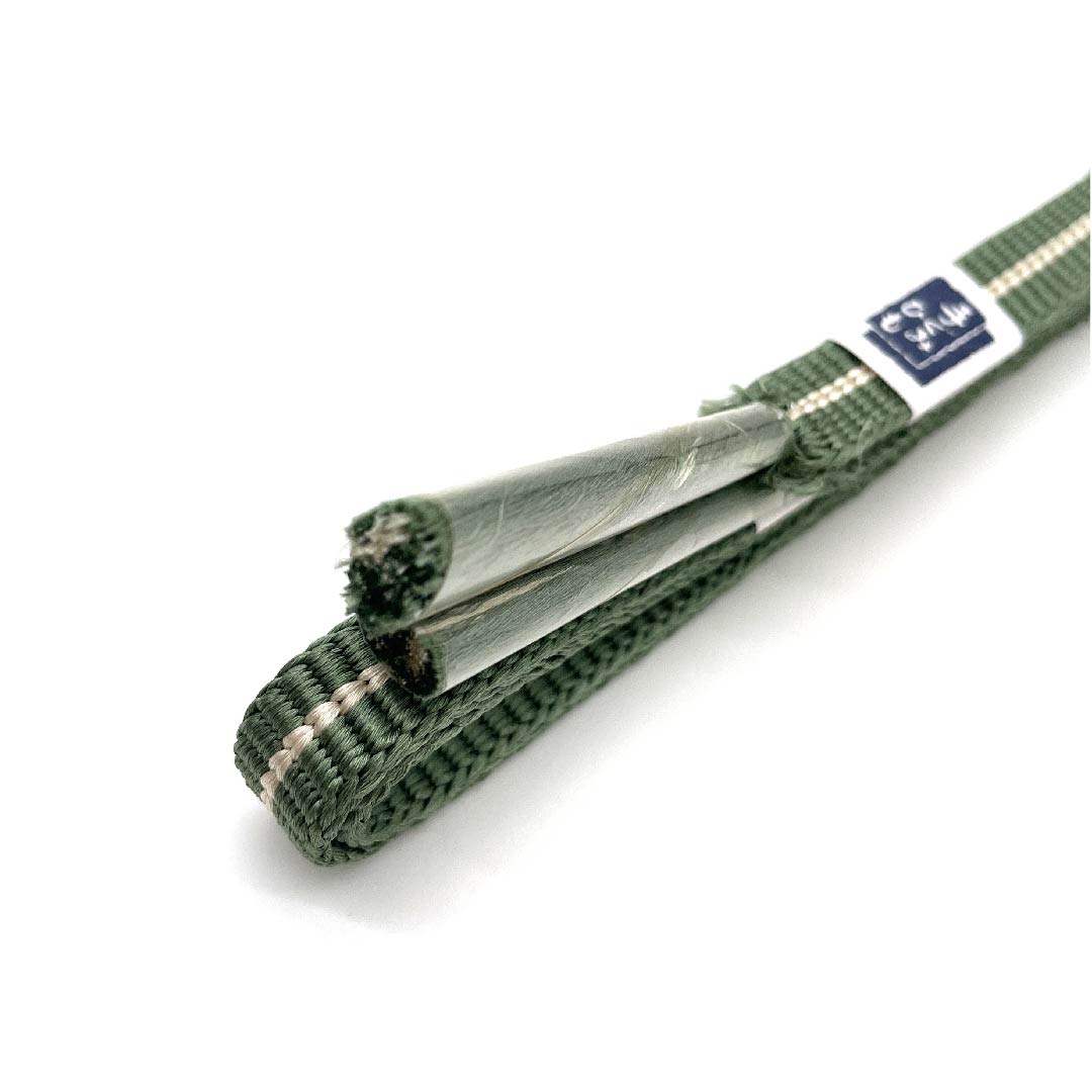 (新古品) 帯締め 正絹 四分紐 島松鼠色(しままつねずいろ) 手組紐 新古品 長さ約165cm 幅約1.2cm カジュアル Aランク 緑系 1135002643319