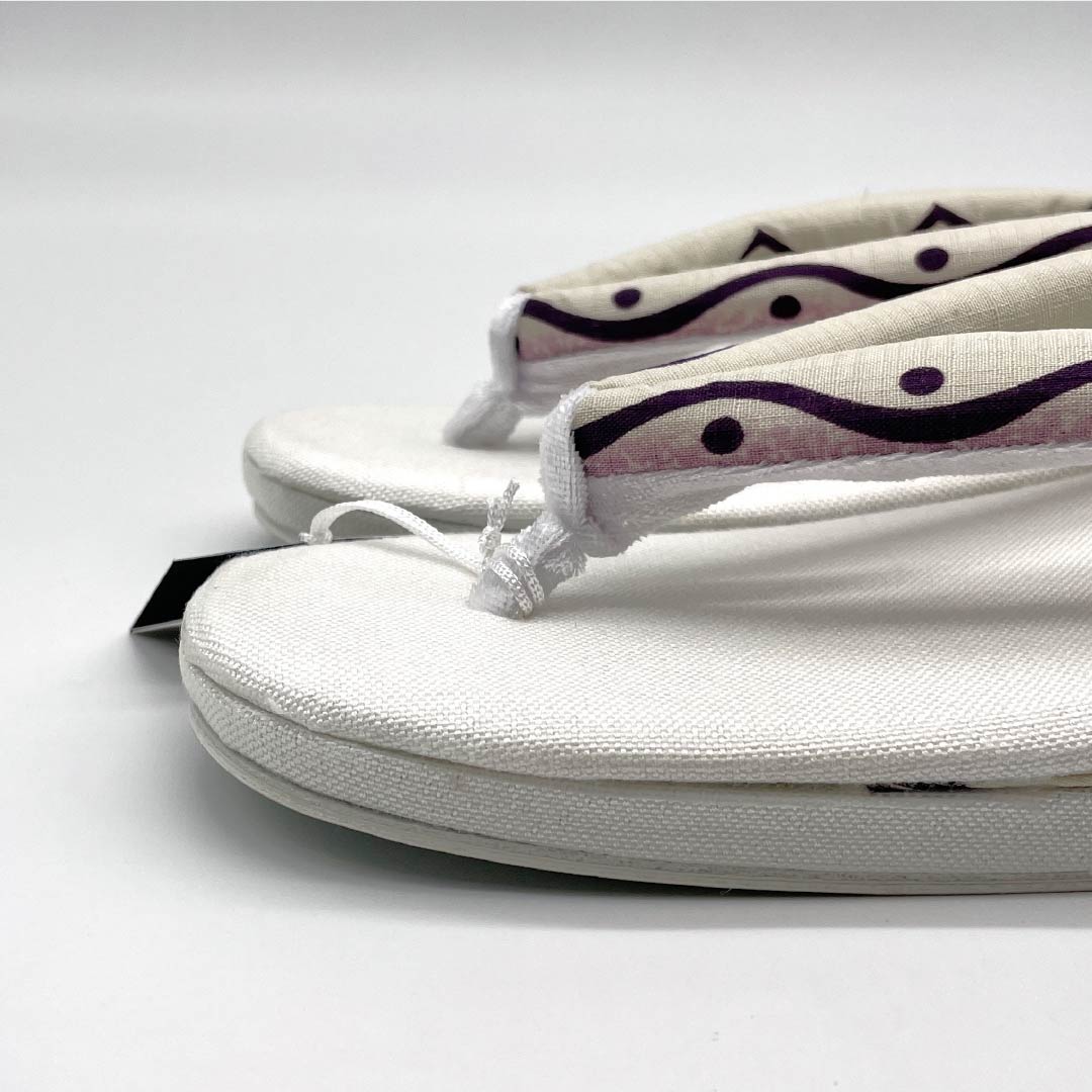 (新品)草履 亜麻 NEWランク 夏草履 亜麻草履 日本製 夏用 長さ24cm Lサイズ 白系 1122001701411