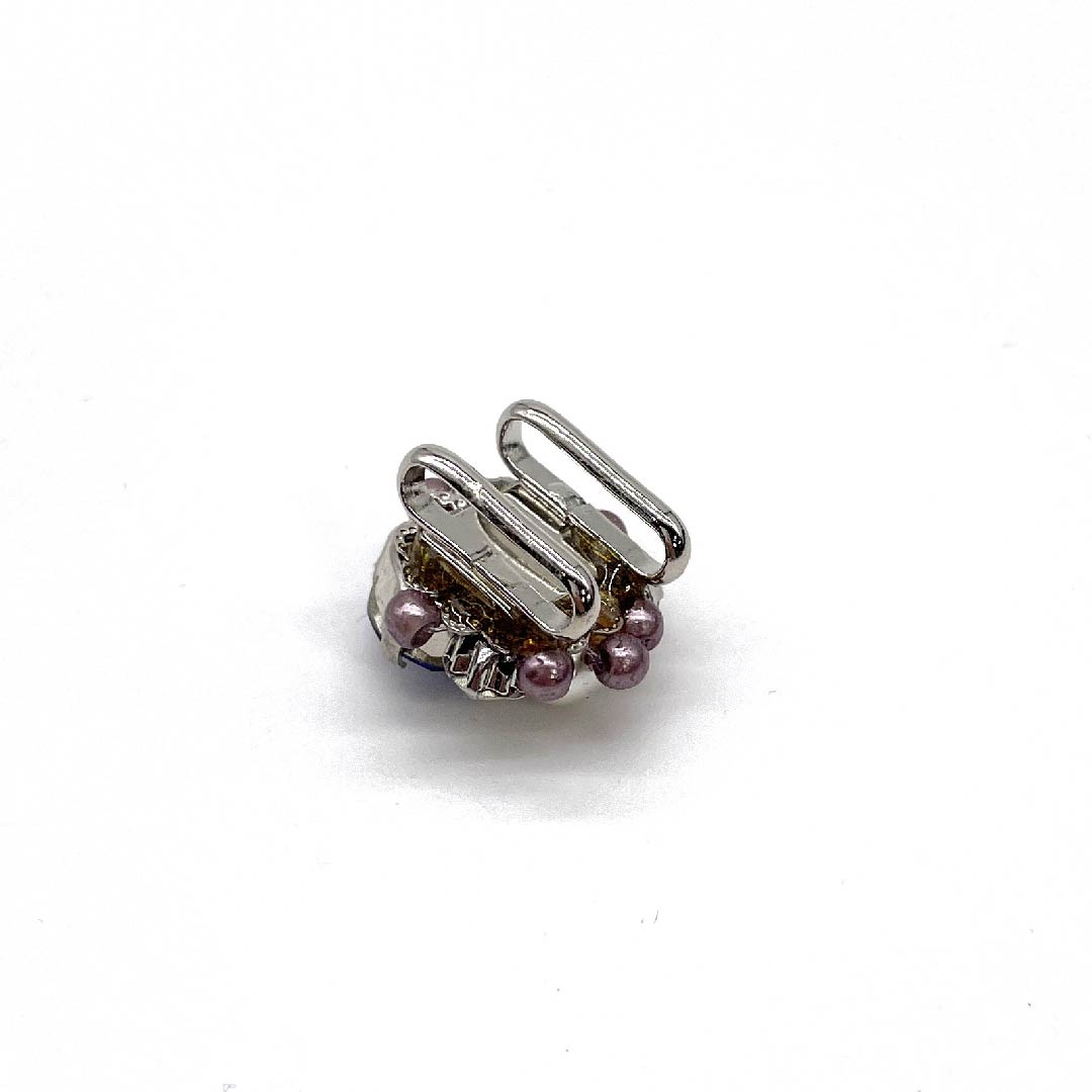 (New old stock) Obi clasp, other, casual, pearl, rhinestone, new old stock, length approx. 2cm, width approx. 2cm, S rank, purple, 1137001152920