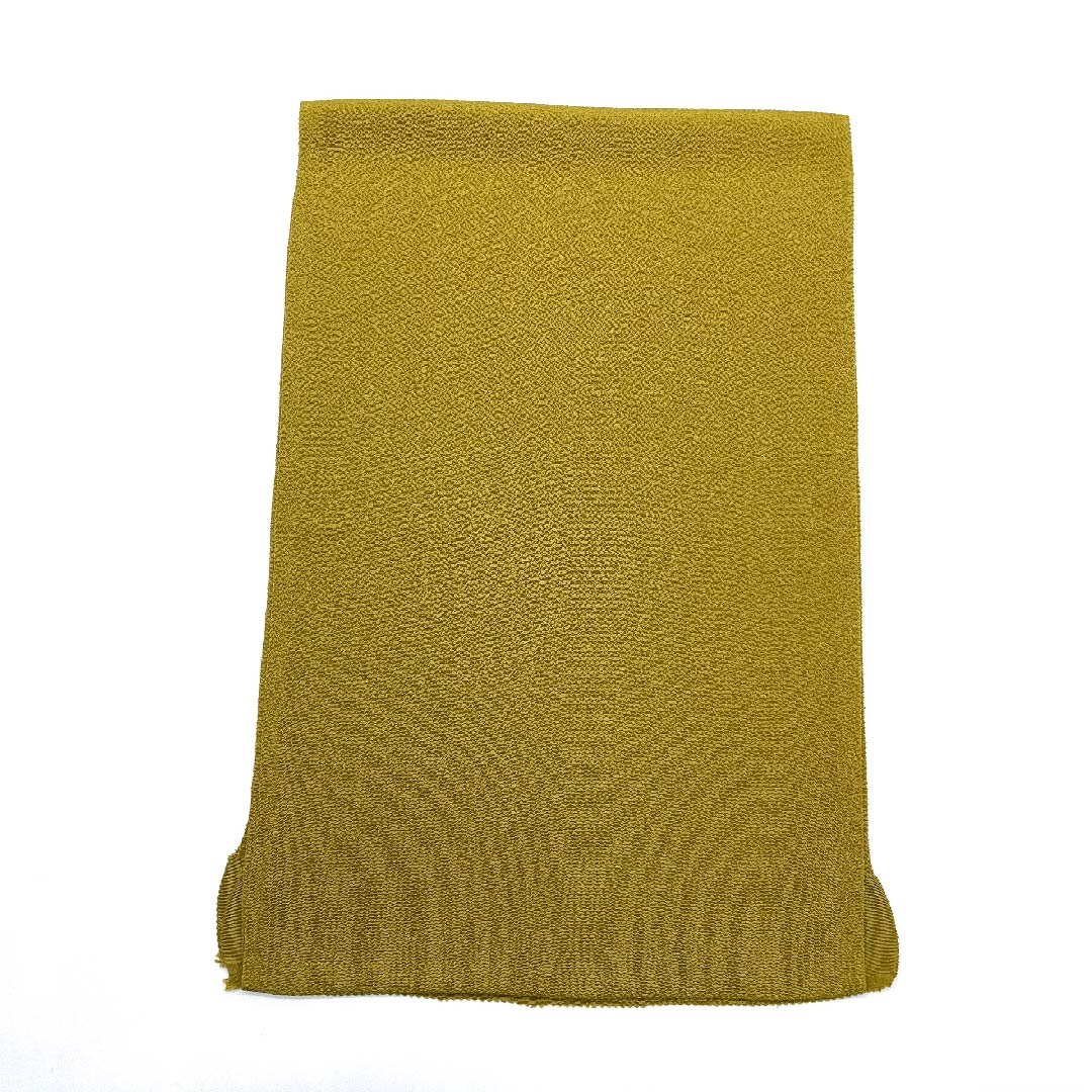 (新古品) 帯揚げ 正絹 フォーマル 黄櫨色(はじいろ) ちりめん 無地 振袖用 長さ約164cm 幅約27.5cm Sランク 黄系 1136000062923