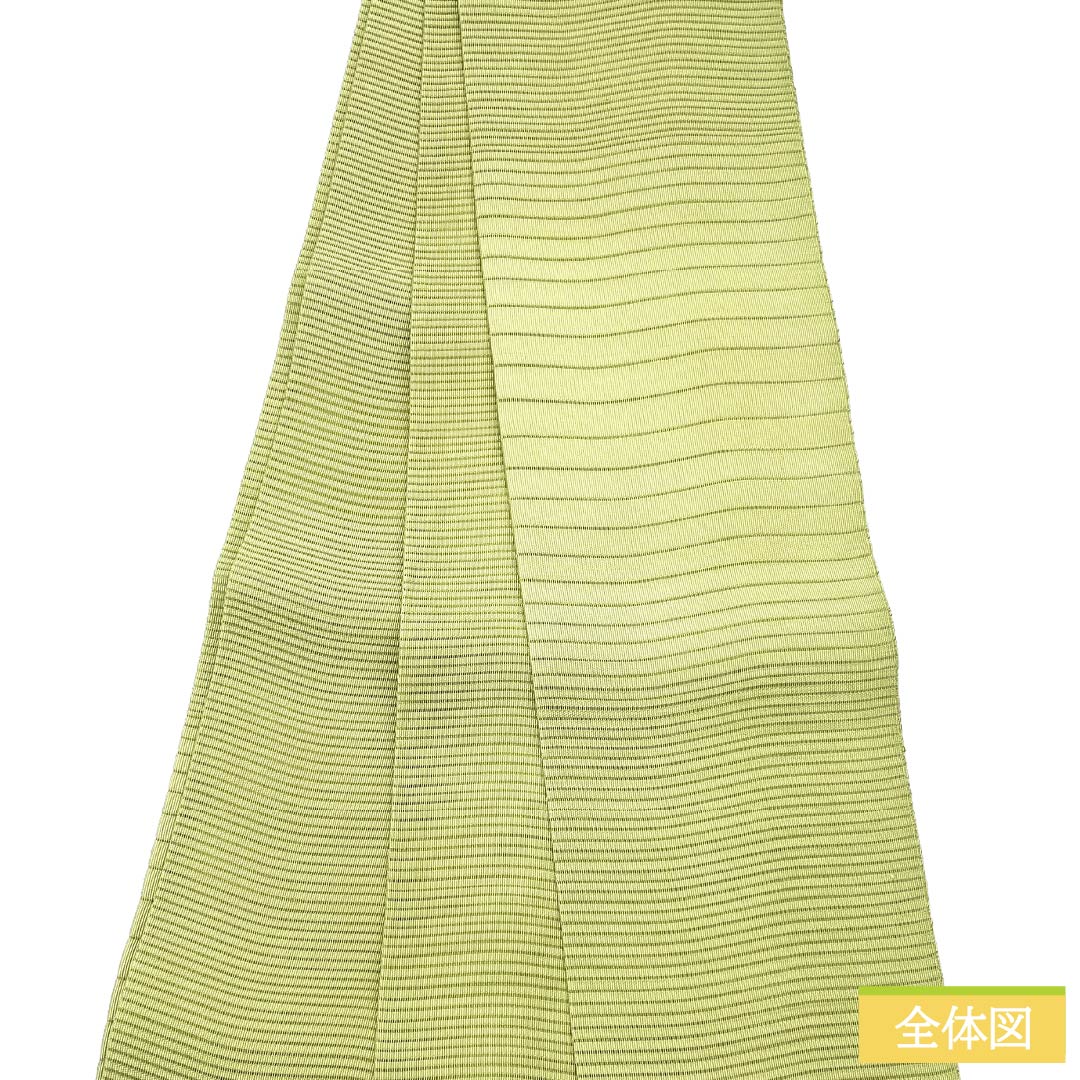 半幅帯 正絹 Sランク 浅青朽葉色(うすあおくちばいろ) 夏帯 変わり絽 帯丈345cm 緑系 1125004122319