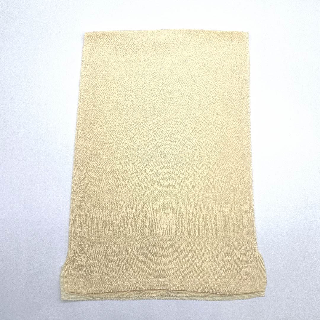 (新古品) 帯揚げ 正絹 フォーマル 麹色(こうじいろ) ちりめん 無地 振袖用 長さ約164cm 幅約27cm Sランク クリーム系 1136000082915