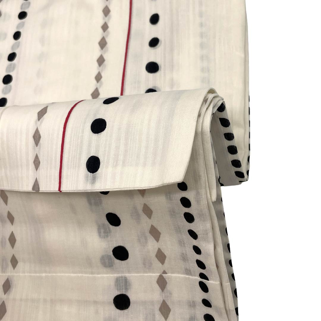 Men's Yukata Cotton NEW Rank Length 149cm Sleeve-to-sleeve 71cm Ecru XYLICOOL Cool-touch Processing Dotted Unlined White-based 1138000201411