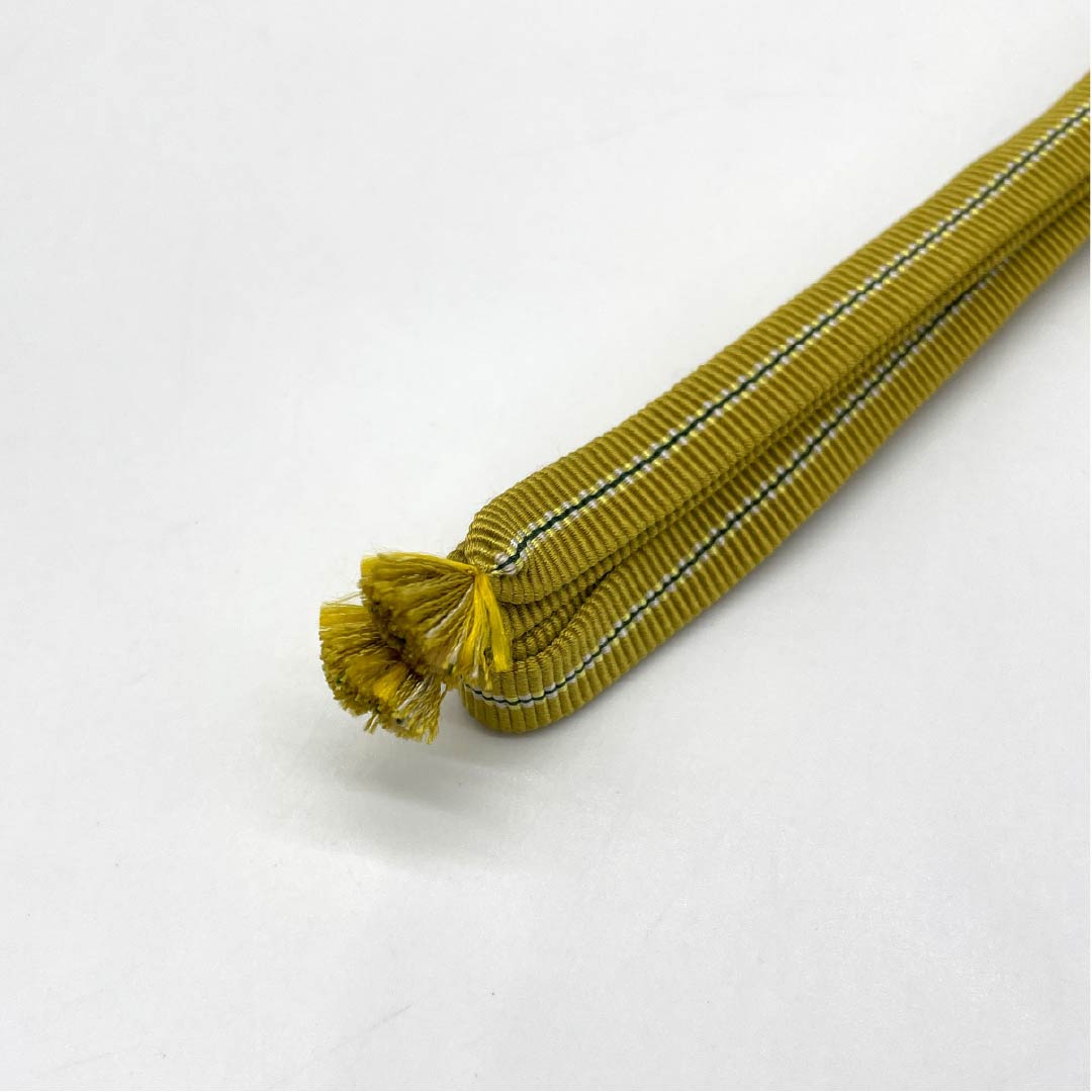 帯締め 正絹 Sランク 四分紐 黄櫨色(はじいろ) シンプル 帯留め用 長さ約120.5cm 幅約1cm カジュアル 黄系 1135004672323
