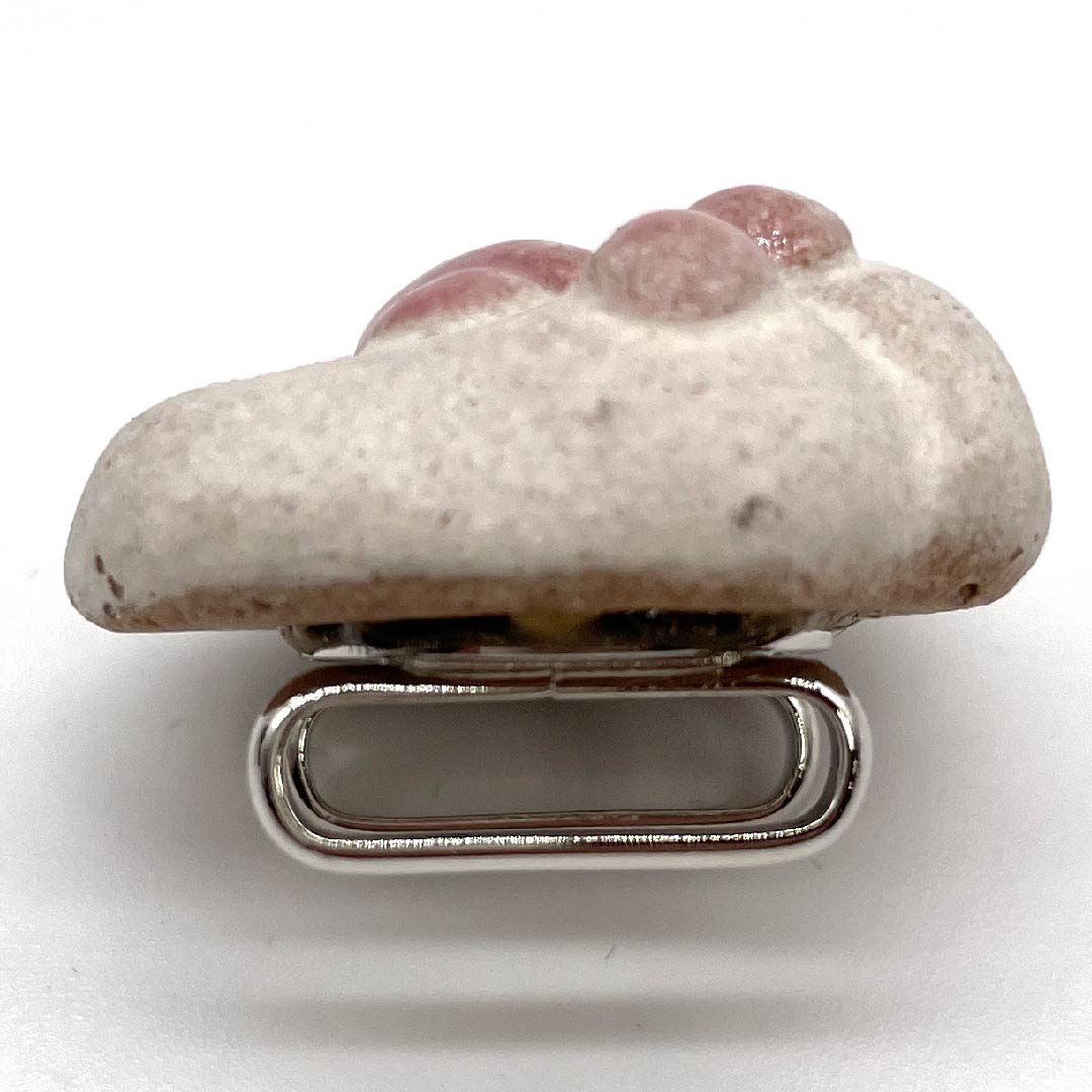 (新旧货) 腰带扣 陶瓷器 休闲 灰白色 信乐烧 猫 动物 长约3cm 宽约2.5cm S级 白色 1137000042911