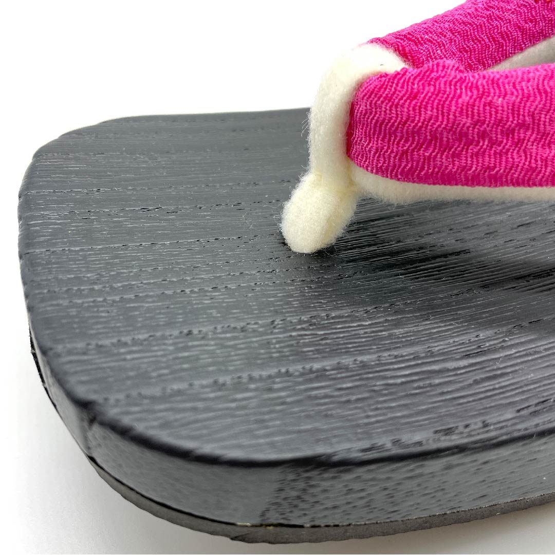 (Brand new, unused) Geta clogs, crepe, embroidered, floral pattern, size L, black, NEW rank, 1122000931410