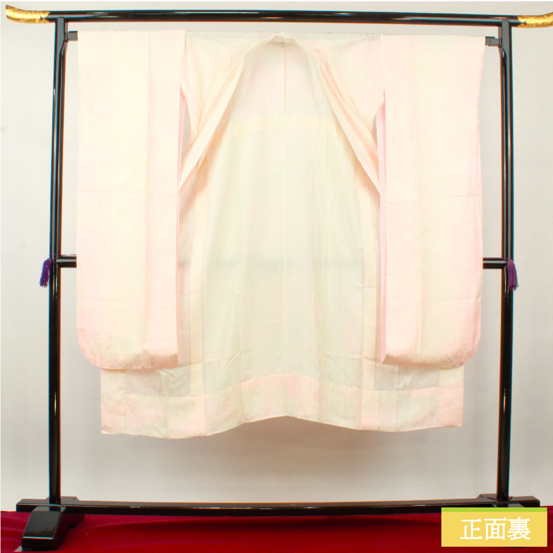 Nagajuban (long undergarment) made of pure silk, length 134cm, sleeve length 68.5cm, for single layer furisode, gradation dyeing, S rank, pink, 1129000632413