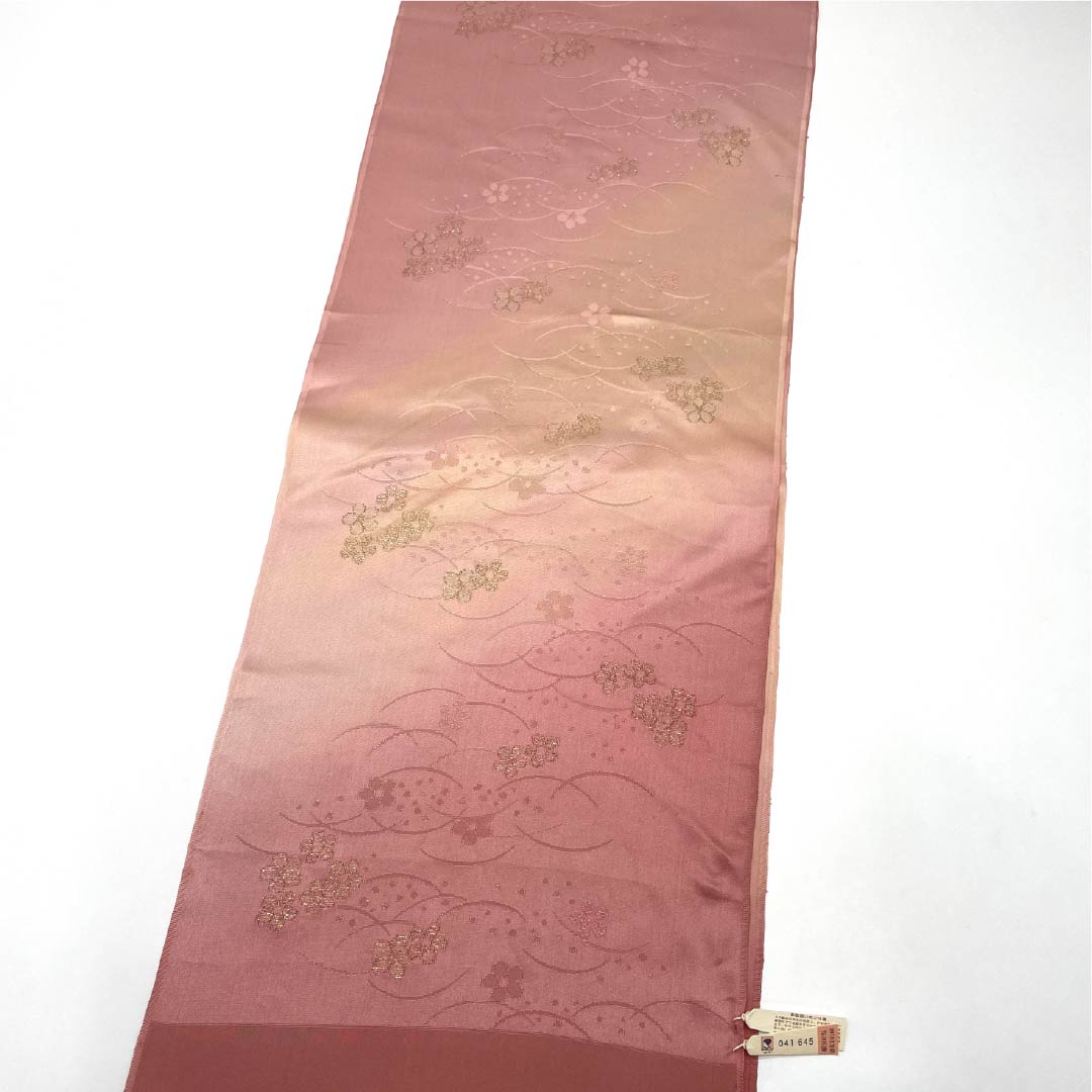 帯揚げ 正絹 Sランク フォーマル 積紅色(せきこういろ) 露芝 小花 グラデーション 長さ約185cm 幅約29.5cm ピンク系 1136002282913