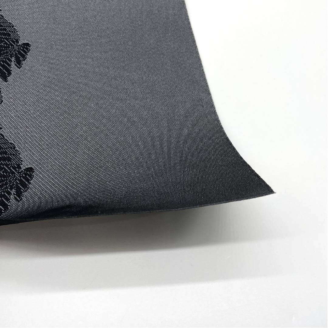 半幅帯 ポリエステル 帯丈358cm 素鼠色(すねずいろ) 蝶 モノトーン グレー系 Sランク 1125001542322