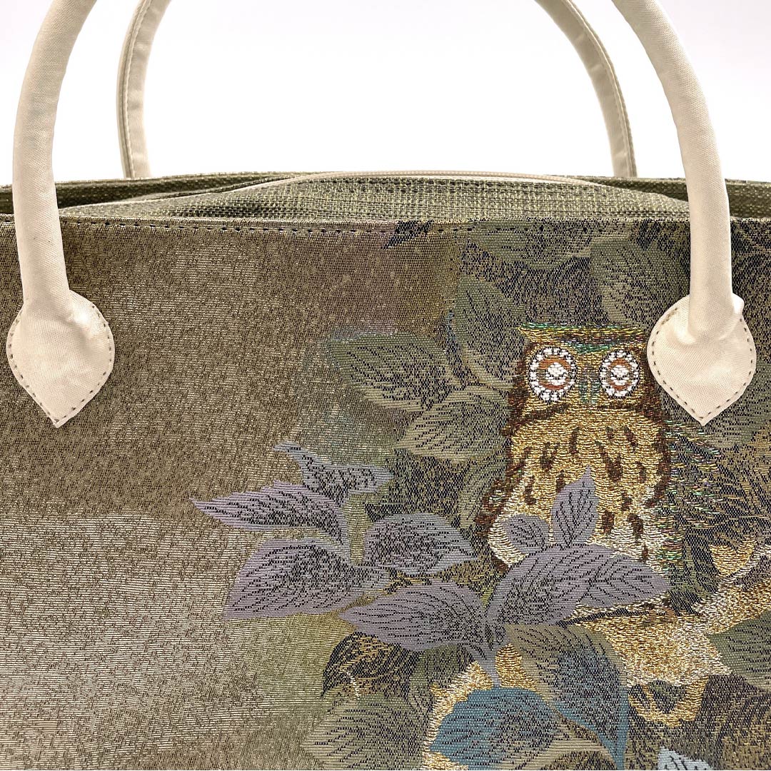 Casual Japanese style bag, raw wall color, Rikyu bag, owl, brown, A rank, 113900059314