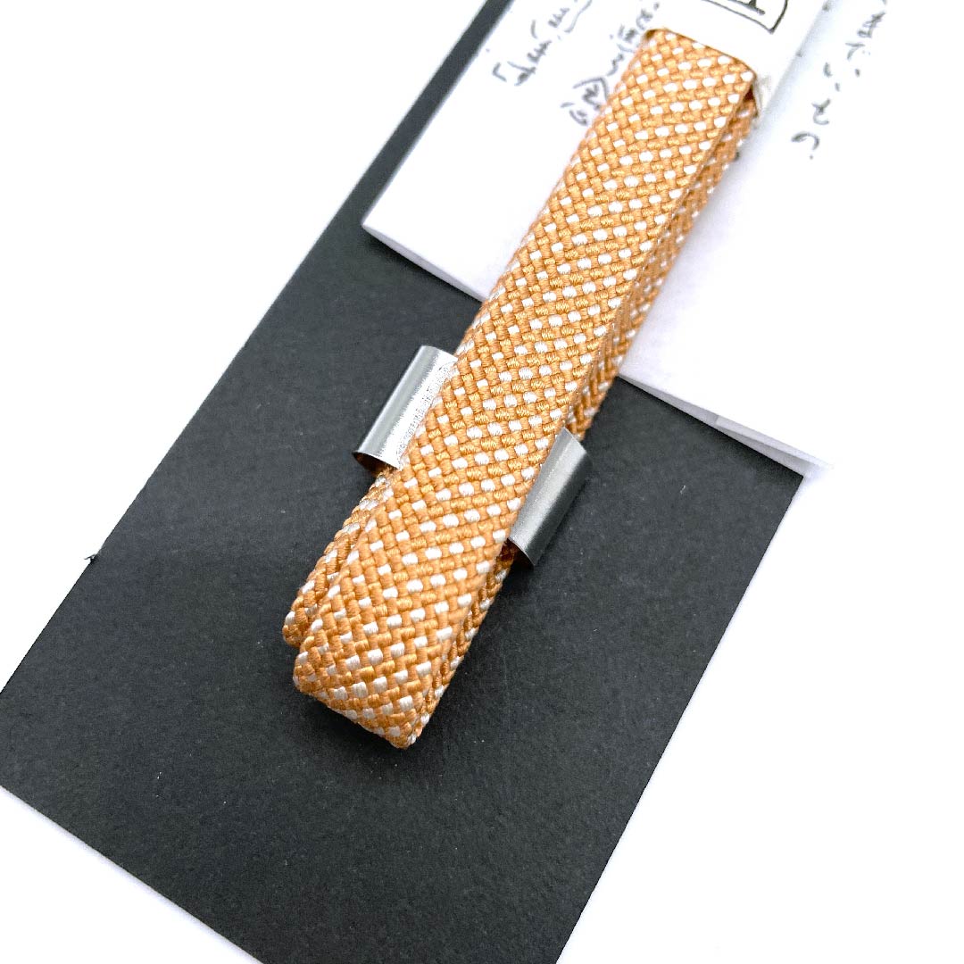 (New old stock) Silk obi-jime (belt fastener) 3-minute string, salmon color, Goshima string, with obi-dome, beaded, length approx. 130cm, width approx. 1cm, casual, S rank, orange, 1135000142326