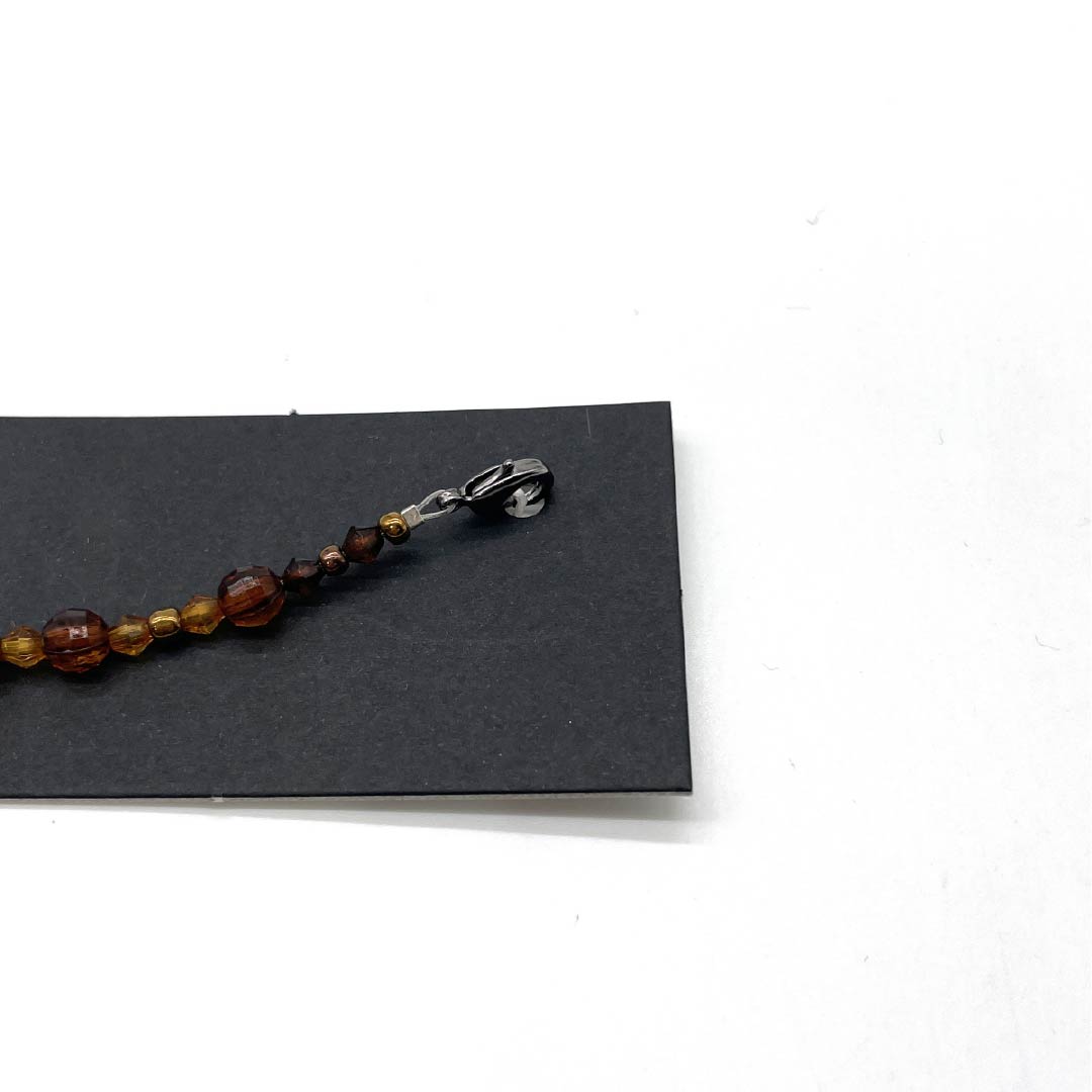 羽織紐 NEWランク カジュアル 無双タイプ カニカン 植物模様 その他 ビーズ 茶系 1121000211914