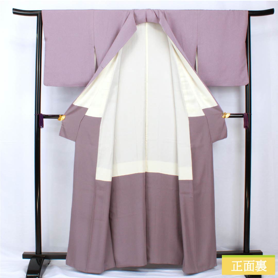 小紋 正絹 身丈160.5cm 裄丈64cm 袷 薄紫色(うすむらさきいろ) 墨流し染 Aランク 紫系 1115005523420