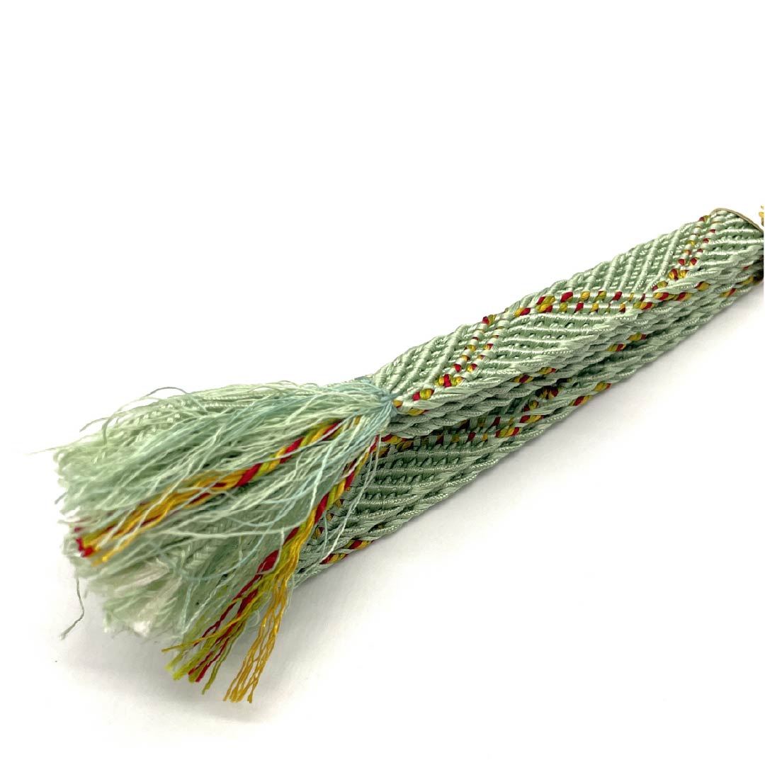 Obijime (sash fastener) made of pure silk, quarter-length string, light green, for summer, for single layer kimono, length 161.5cm, width 1.4cm, casual, A rank, green, 1135003243319