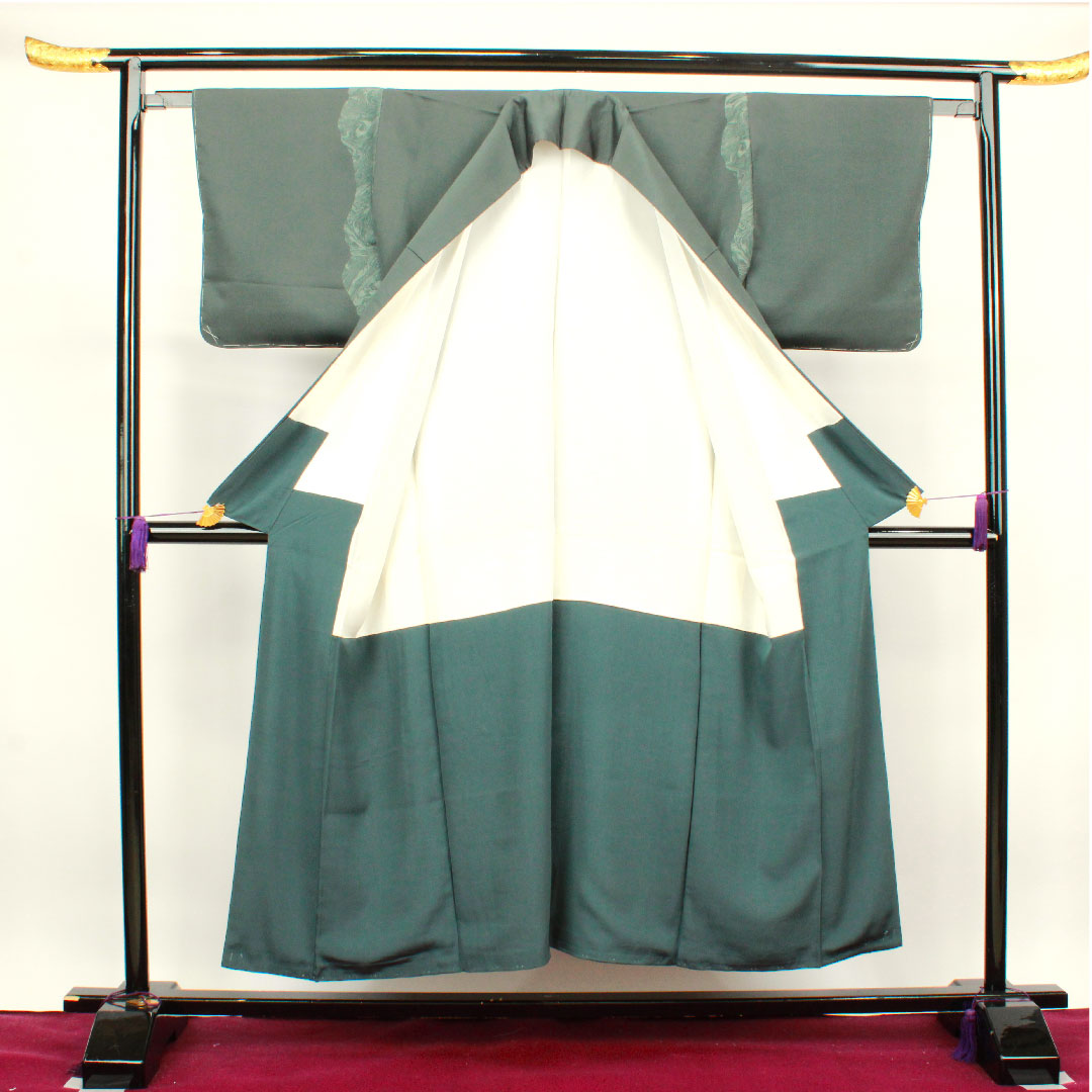 Homongi, lined, length 151cm, sleeve length 61.5cm, iron grey, flowing water, pure silk, A rank, gray, 1112002553222