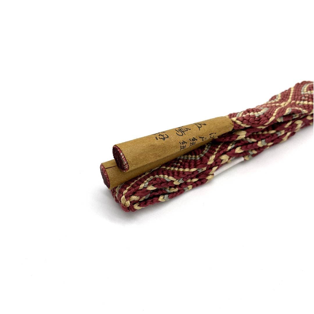 (新古品) 帯締め 正絹 四分紐 牛血紅色(ぎゅうけつこういろ) 五嶋紐 江戸組紐 新古品 長さ約156cm 幅約2cm カジュアル Aランク 朱系 1135002943316