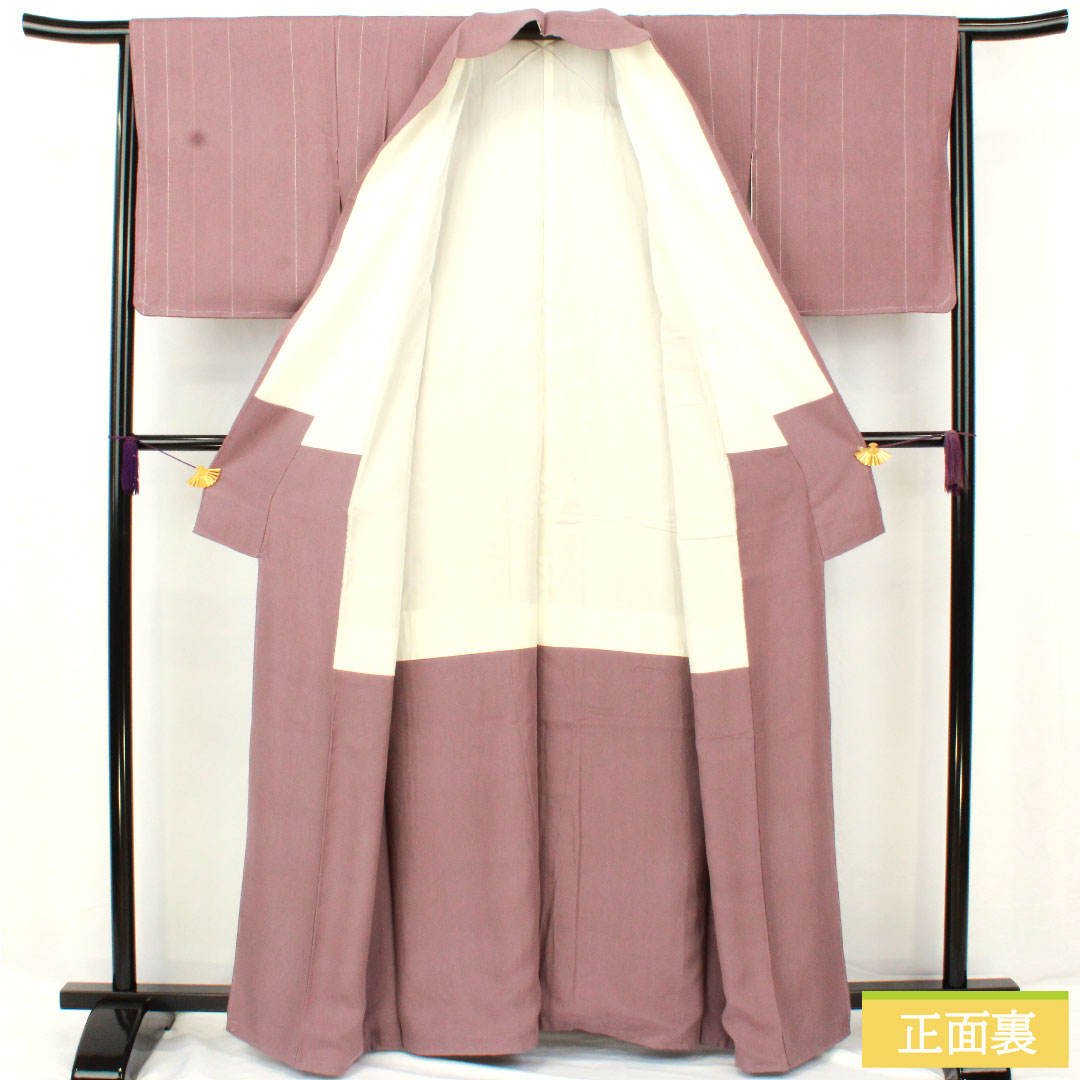 小紋 正絹 身丈161.5cm 裄丈63.5cm 袷 半色(はしたいろ) Bランク 紫系 1115004754420