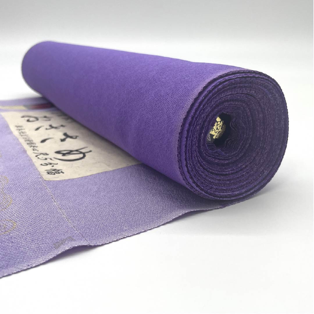 Fabric Komon Pure Silk Honmurasakiiro Tango Chirimen Snow Ring Pattern 13.5cm Wide NEW Rank Purple 1130001101920