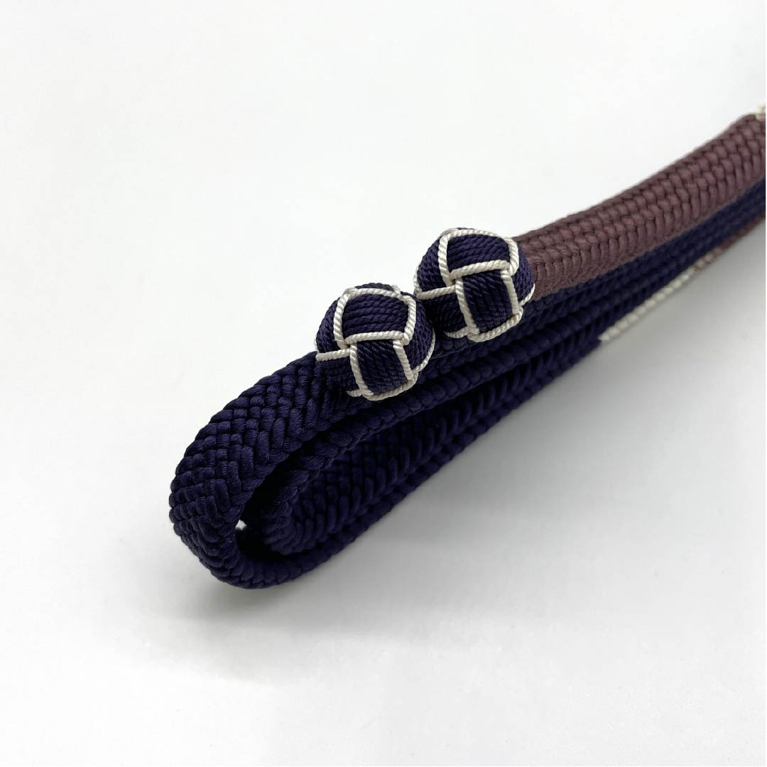 S-Rank Silk Obijime (Sash Band) - Purple Gradient with Odamaki Tassel, Length: Approx. 161.2cm, Width: Approx. 1.2cm, Casual Style, Purple, Product Number: 1135004612320