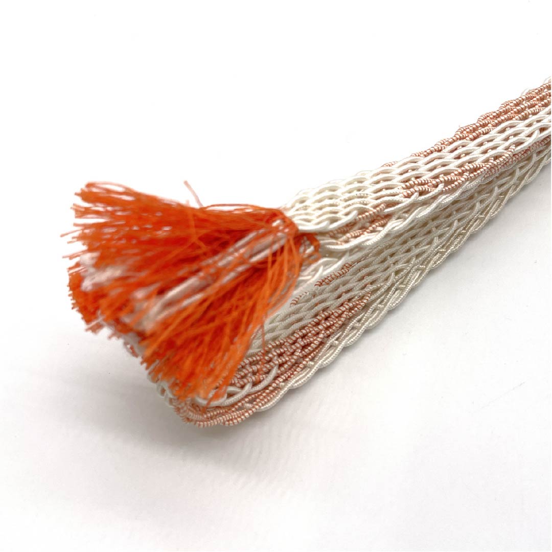Obijime (silk obi) - quarter string, white, for summer, length 166.5cm, width 1.5cm, casual, S rank, white, 1135003272311