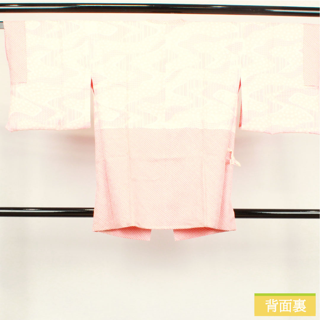 道行コート 正絹 身丈80.5cm 裄丈63cm 薄紅梅色 総絞り 鹿の子絞り Sランク 袷 ピンク系 1117000732913