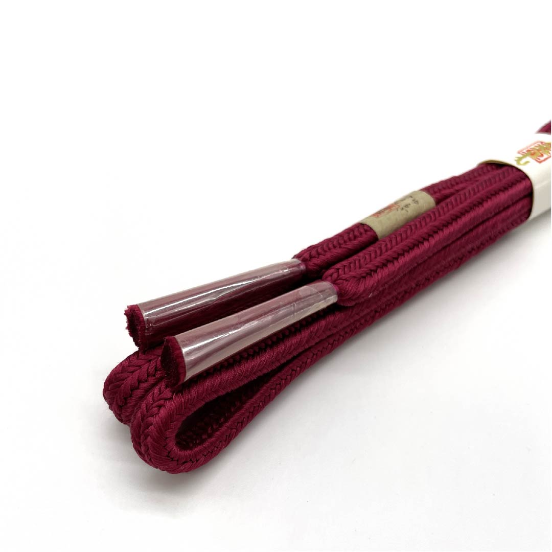 (New old stock) Obijime (belt sash) made of pure silk, red hibiscus color, crown set, new old stock, length approx. 160cm, width approx. 1cm, semi-formal, new rank, pink, 1135003551313