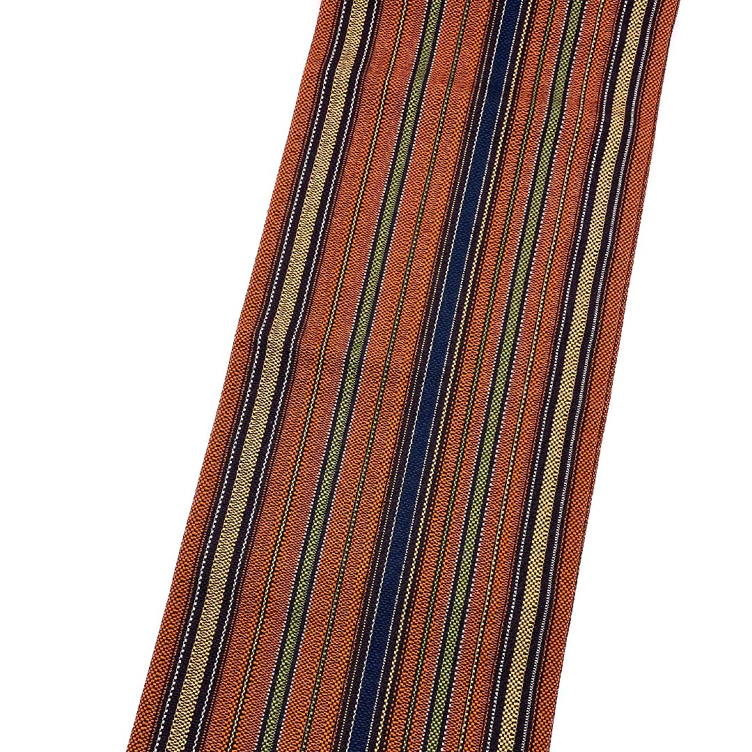 Nagoya obi, copper color, Hakata weave, geometric pattern, obi length 354.5cm, pure silk, S rank, full length, casual, brown, 1124004932314, pine needle style