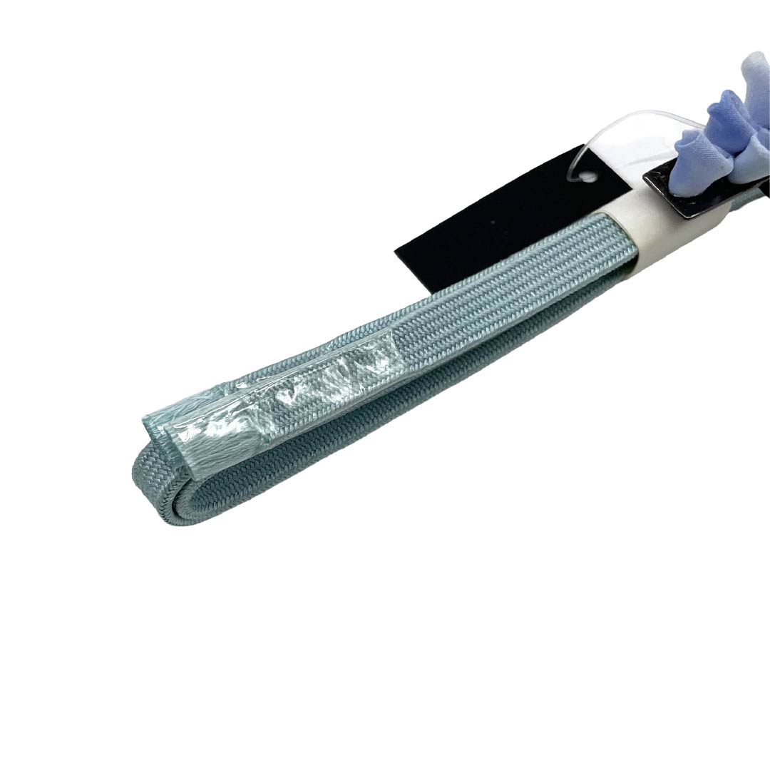 (新品)帯締め 正絹 NEWランク 三分紐 藍白色(あいじろいろ) 帯留め付き つまみ細工 日本製 長さ約135cm 幅約0.8cm カジュアル 水色系 1135006401324