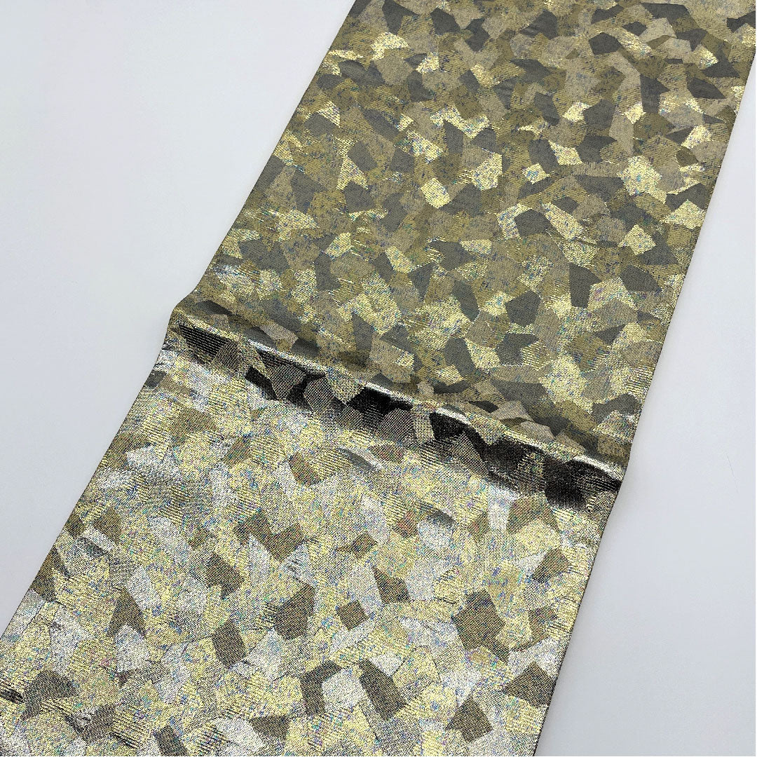 袋帯 金色 幾何学模様 帯丈434cm 正絹 Sランク 六通 フォーマル 金系 1123005242321