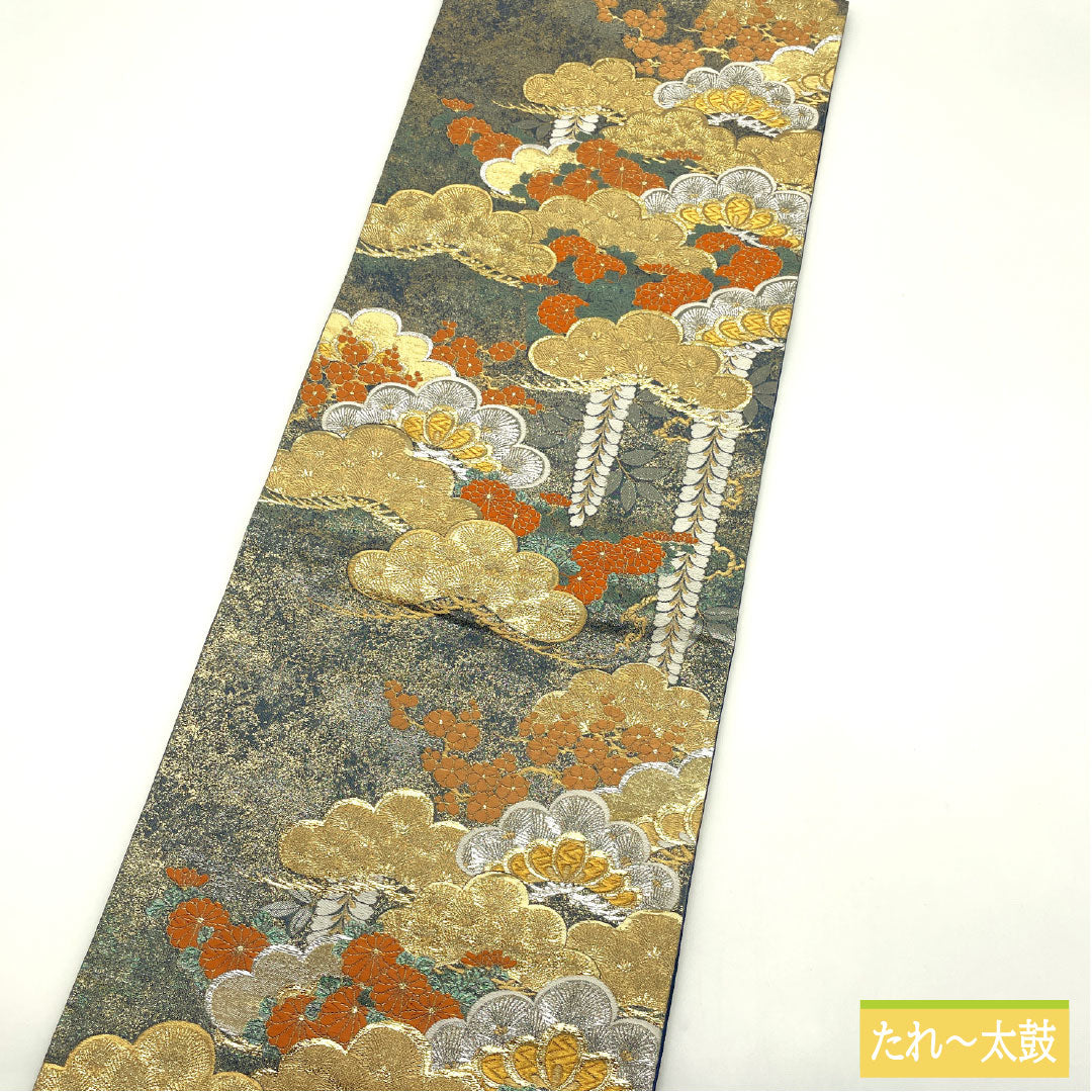 袋帯 正絹 Sランク 春秋松重文 西陣織 帯丈432cm 六通 フォーマル グラデーション系 1123016752399