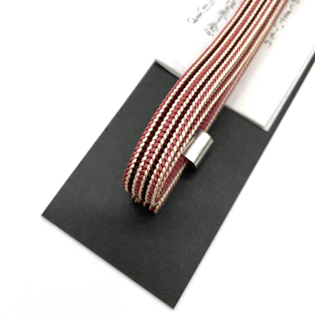 (New old stock) Silk obi-jime (belt fastener) 3-minute cord, sapphire color, Goshima cord, with obi-dome, striped, length approx. 130cm, width approx. 1cm, casual, S rank, purple, 1135000152320