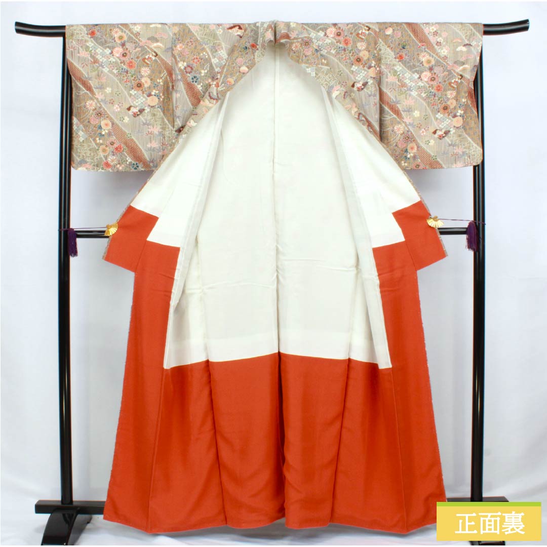 小紋 正絹 Sランク 身丈161cm 裄丈66cm 袷 吉祥文様 しつけ糸付き グラデーション系 1115006472499