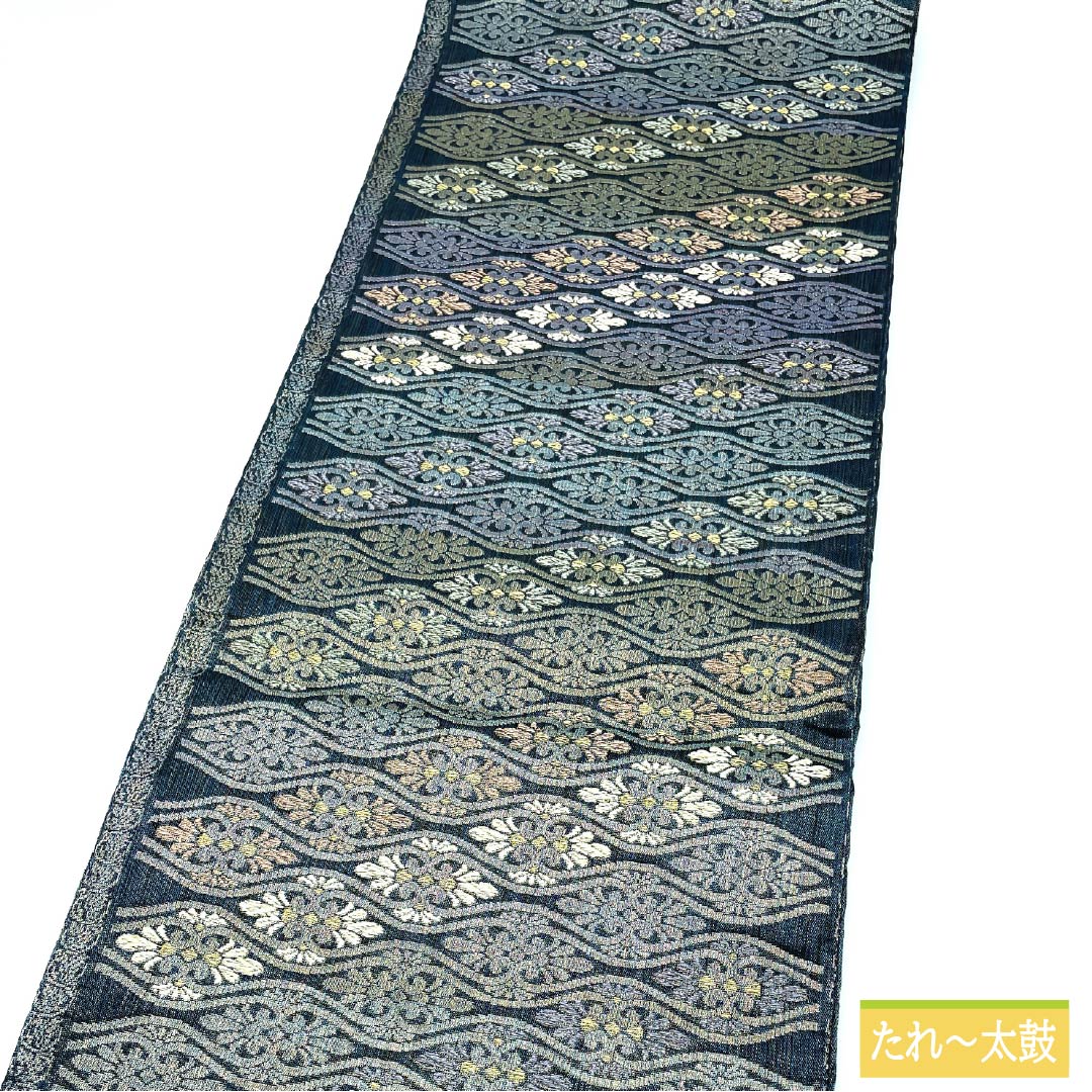 袋帯 正絹 玉虫色(たまむしいろ) 波絹 正倉院名物裂 帯丈448cm Sランク 六通 フォーマル グラデーション系 1123013322399