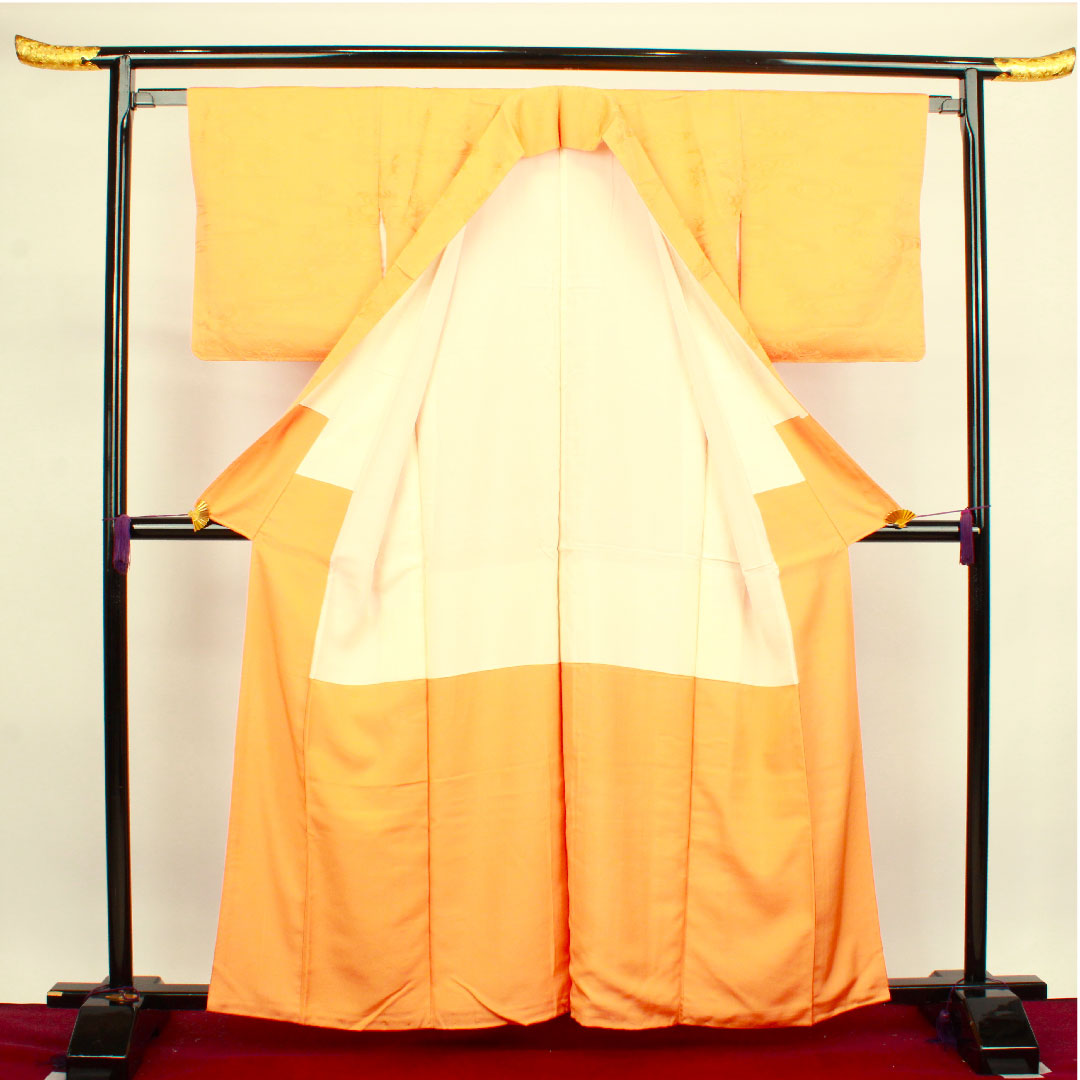 Plain color, pure silk, red shishi color, flowing water, different hawk feathers, length 161.5cm, sleeve length 64.5cm, lined, A rank, vermilion, 1114000823416