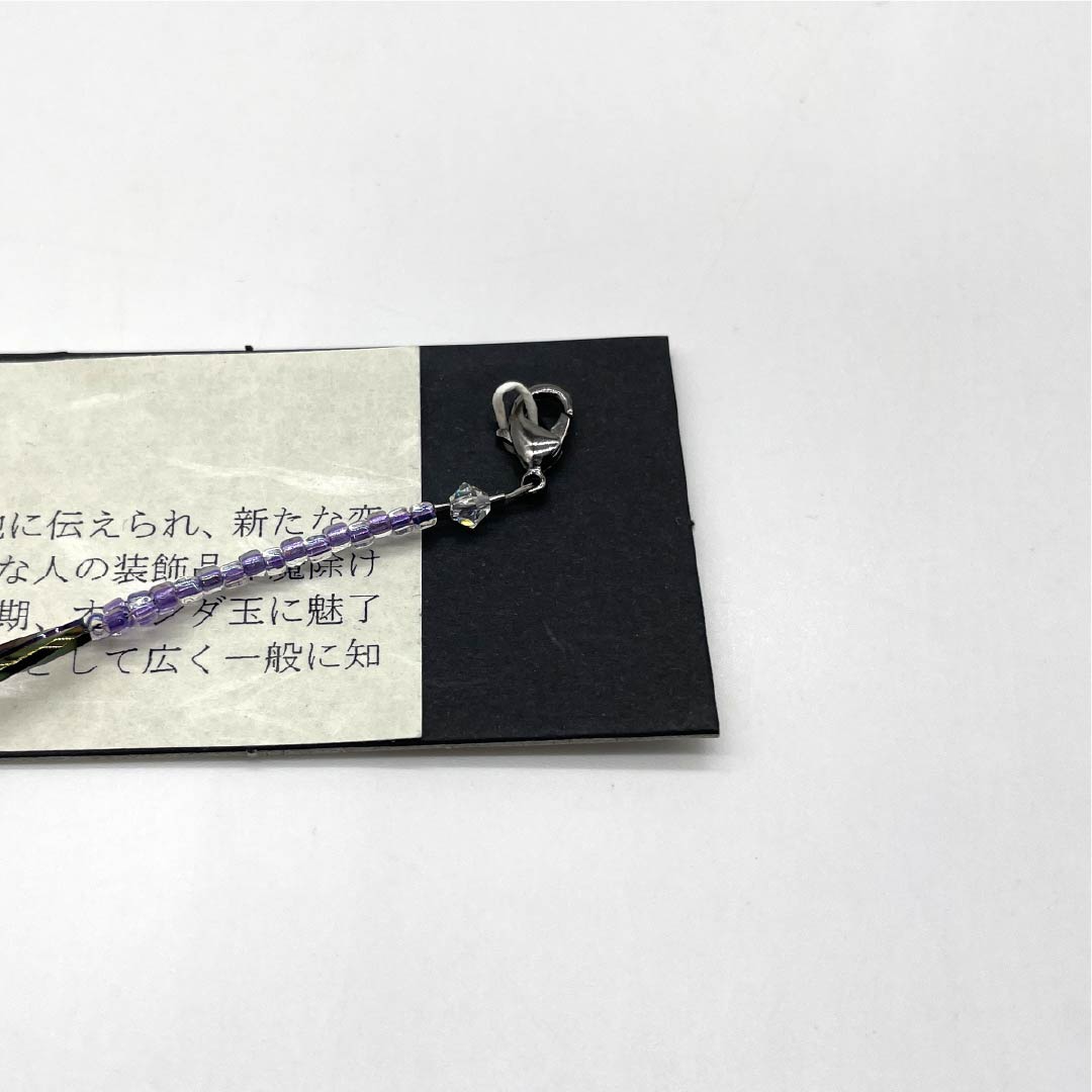 羽織紐 NEWランク カジュアル 翆嵐工房 蜻蛉玉 無双タイプ ガラス ビーズ 白系 1121000191911