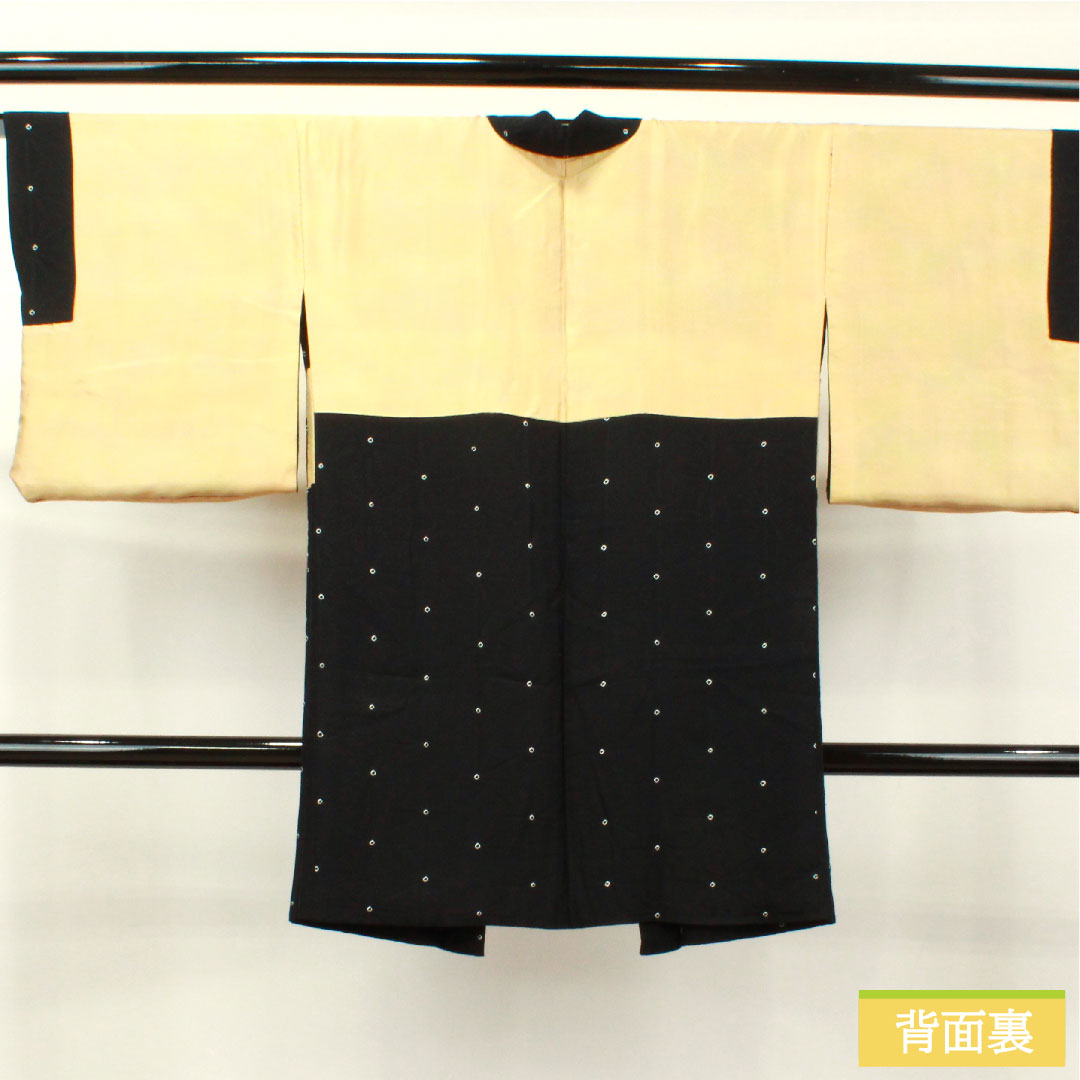 羽織 正絹 身丈95cm 裄丈66.5cm 麻の葉 Sランク 袷 黒系 1117000942910