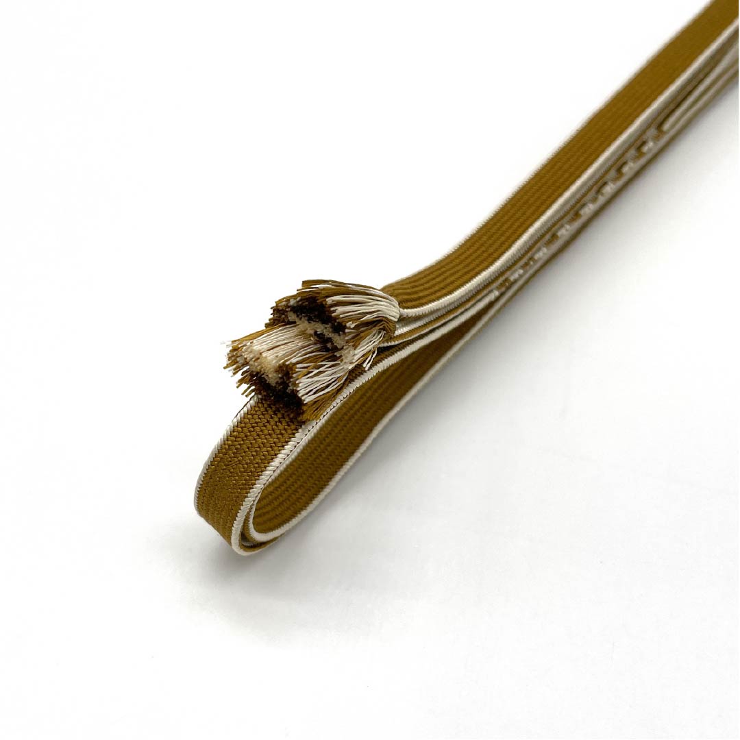 S-Rank Pure Silk Obijime (Sash Band) - Quarter Length, Antique Copper Finish, Simple Checkered Pattern, Approx. 130.5cm Long, Approx. 1cm Wide, Casual, Brown, Product Number: 1135004682314