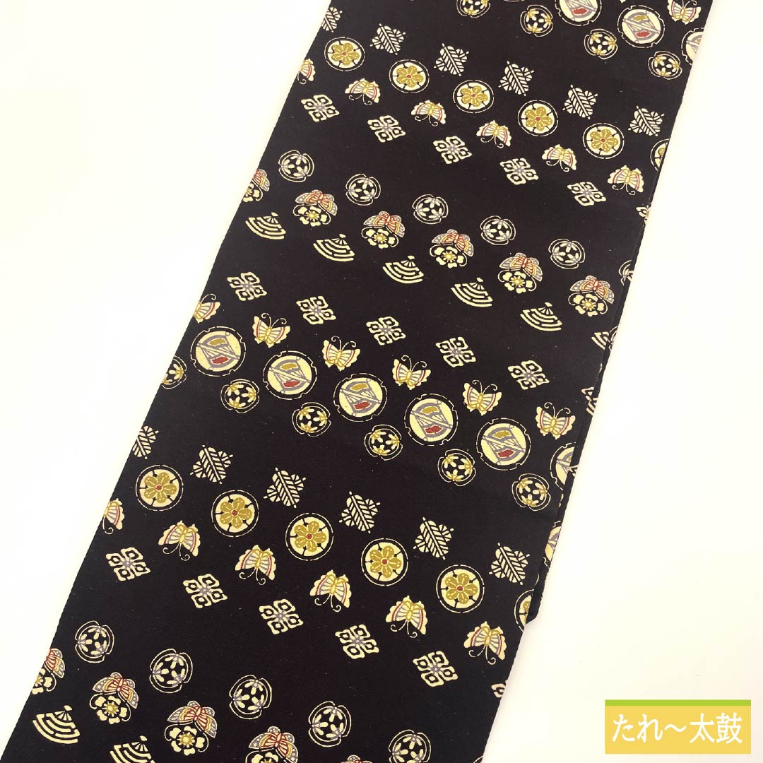 名古屋帯 正絹 Sランク 臙脂墨色(えんじずみいろ) 型染 古典柄 扇面 帯丈352cm 全通 カジュアル 茶系 1124009752314 名古屋仕立て
