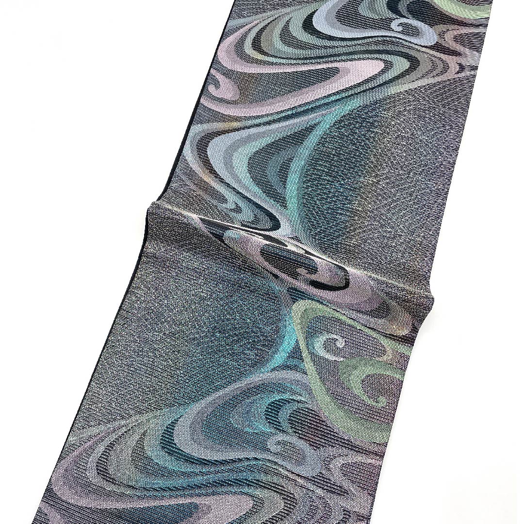 Fukuro Obi, Summer Obi, Abstract Pattern, Summer Obi, Length 430cm, Pure Silk, S Rank, Six-pass, Semi-formal, Gradient, 1123008532399