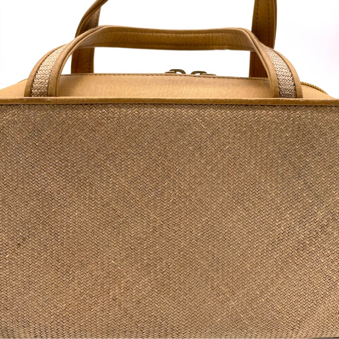 Casual Japanese style bag, plum brown, cowhide, Rikyu bag, wickerwork, brown, S rank, 113900047214